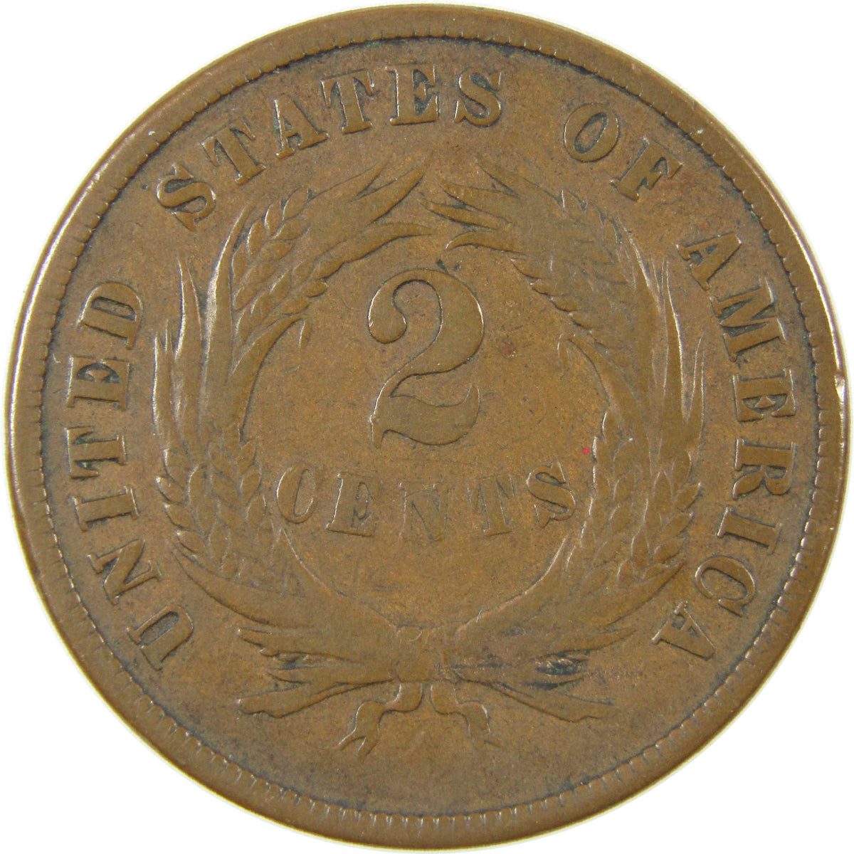 1871 Two Cent Piece F Fine 2c Coin Collectible