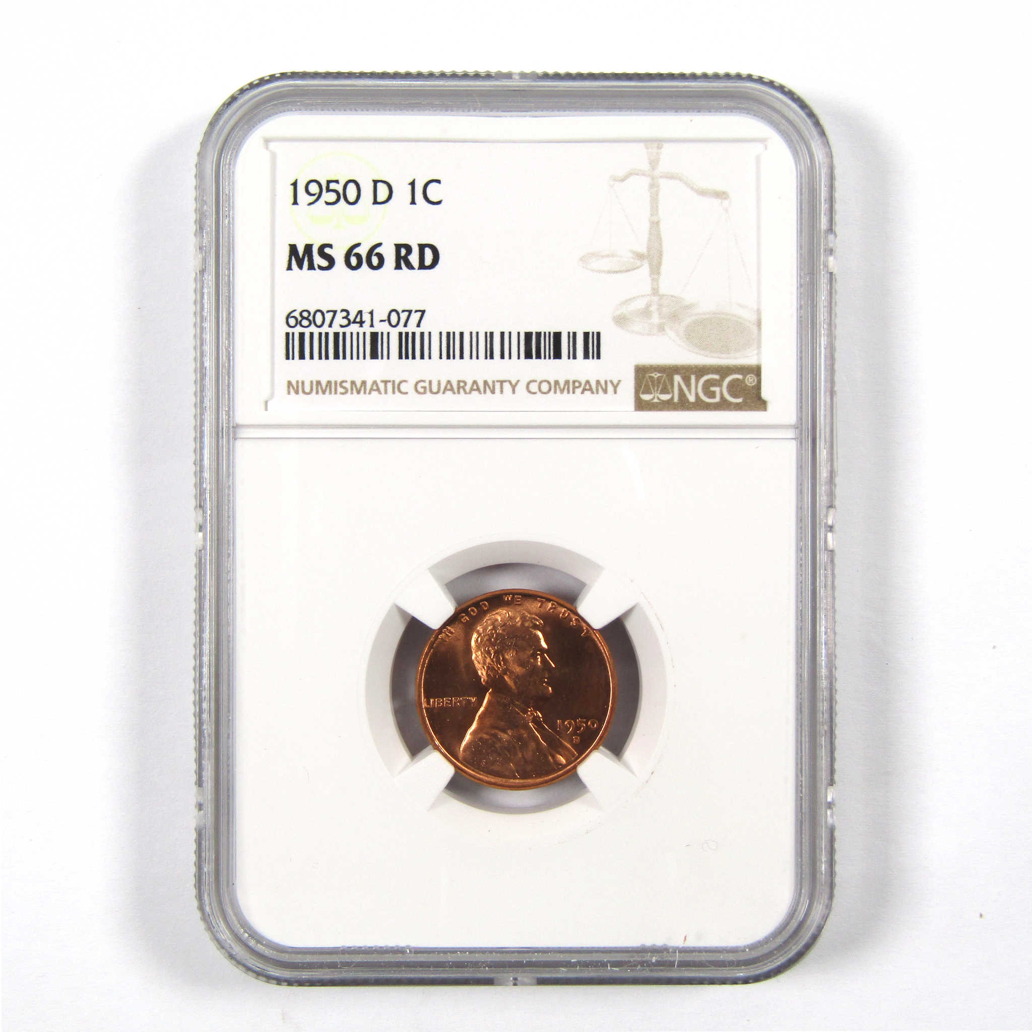 1950 D Lincoln Wheat Cent MS 66 RD NGC Penny 1c Uncirculated SKU:I9684