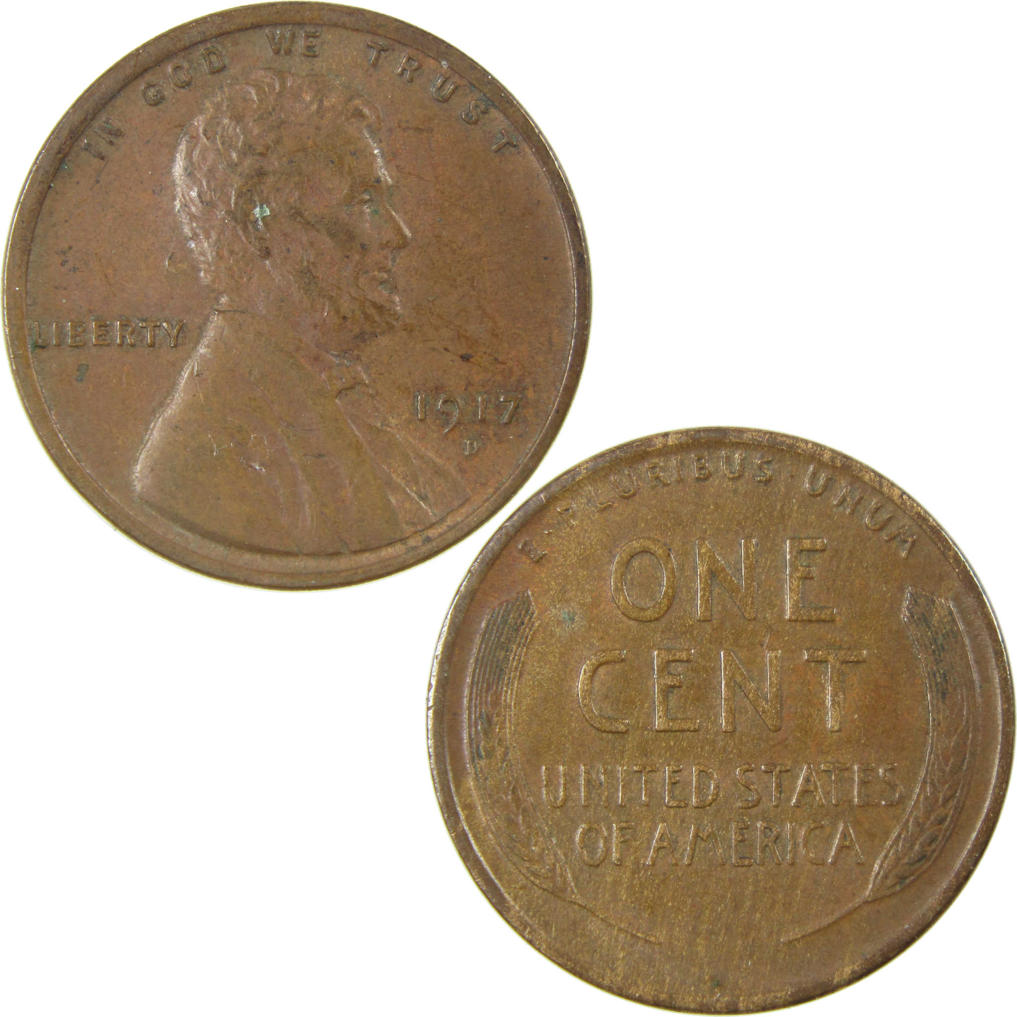 1917 D Lincoln Wheat Cent XF EF Extremely Fine Penny SKU:I27653