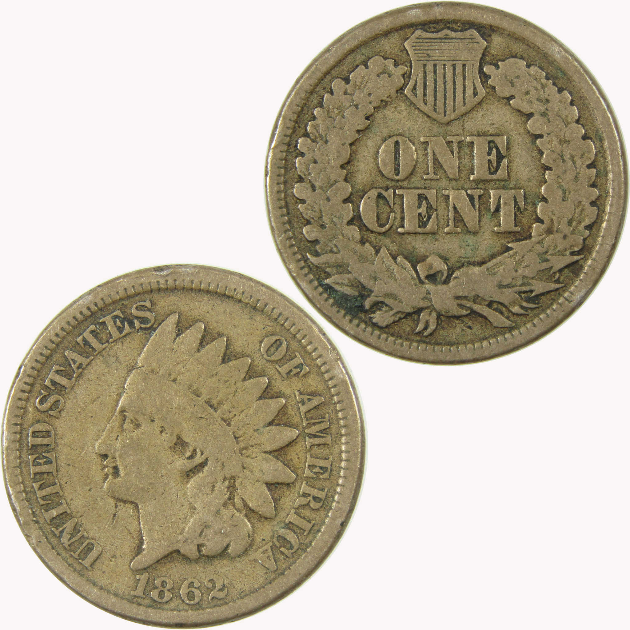 1862 Indian Head Cent G Good Penny 1c Coin SKU:CP1085