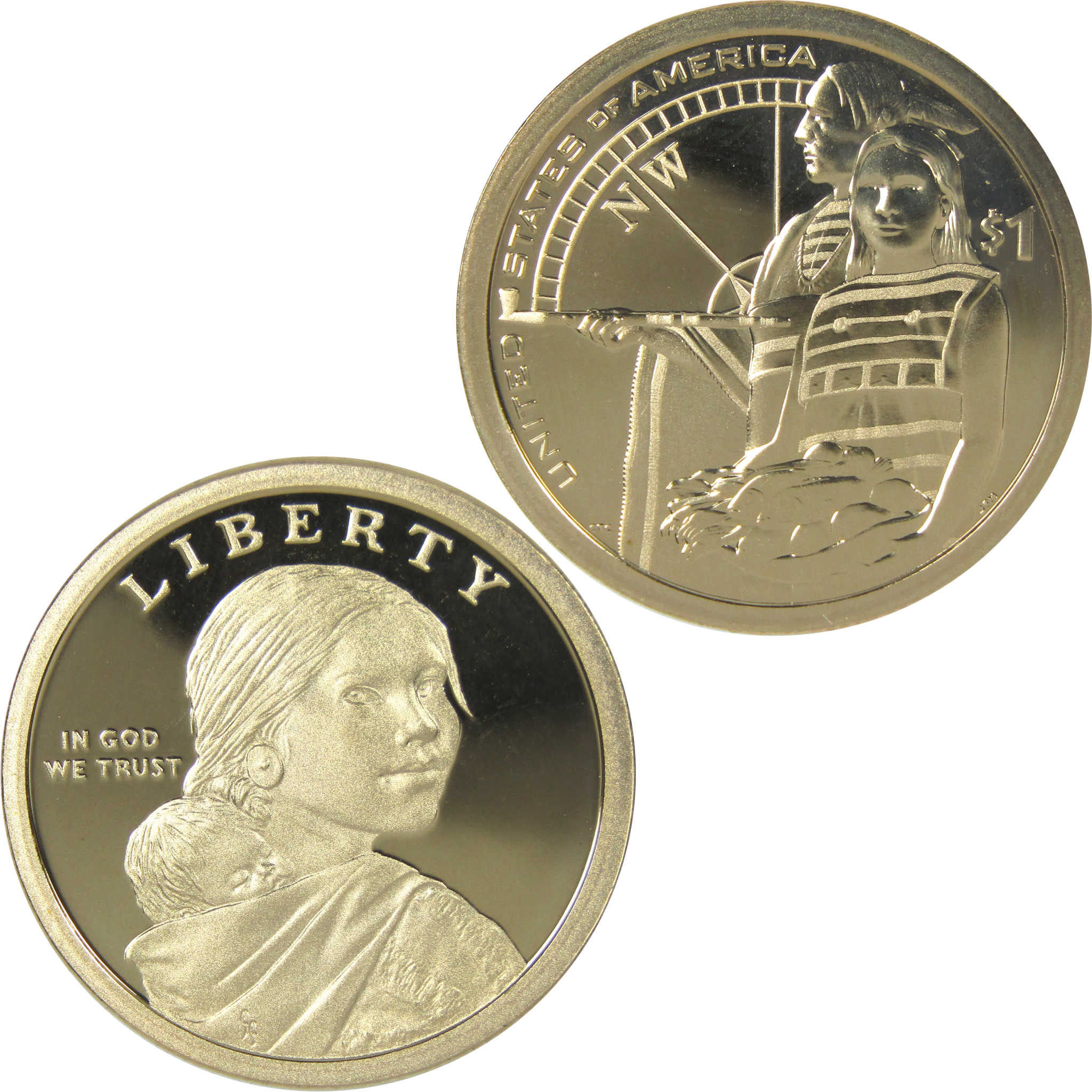 2014 S Native Hospitality Native American Dollar Choice Proof $1 Coin