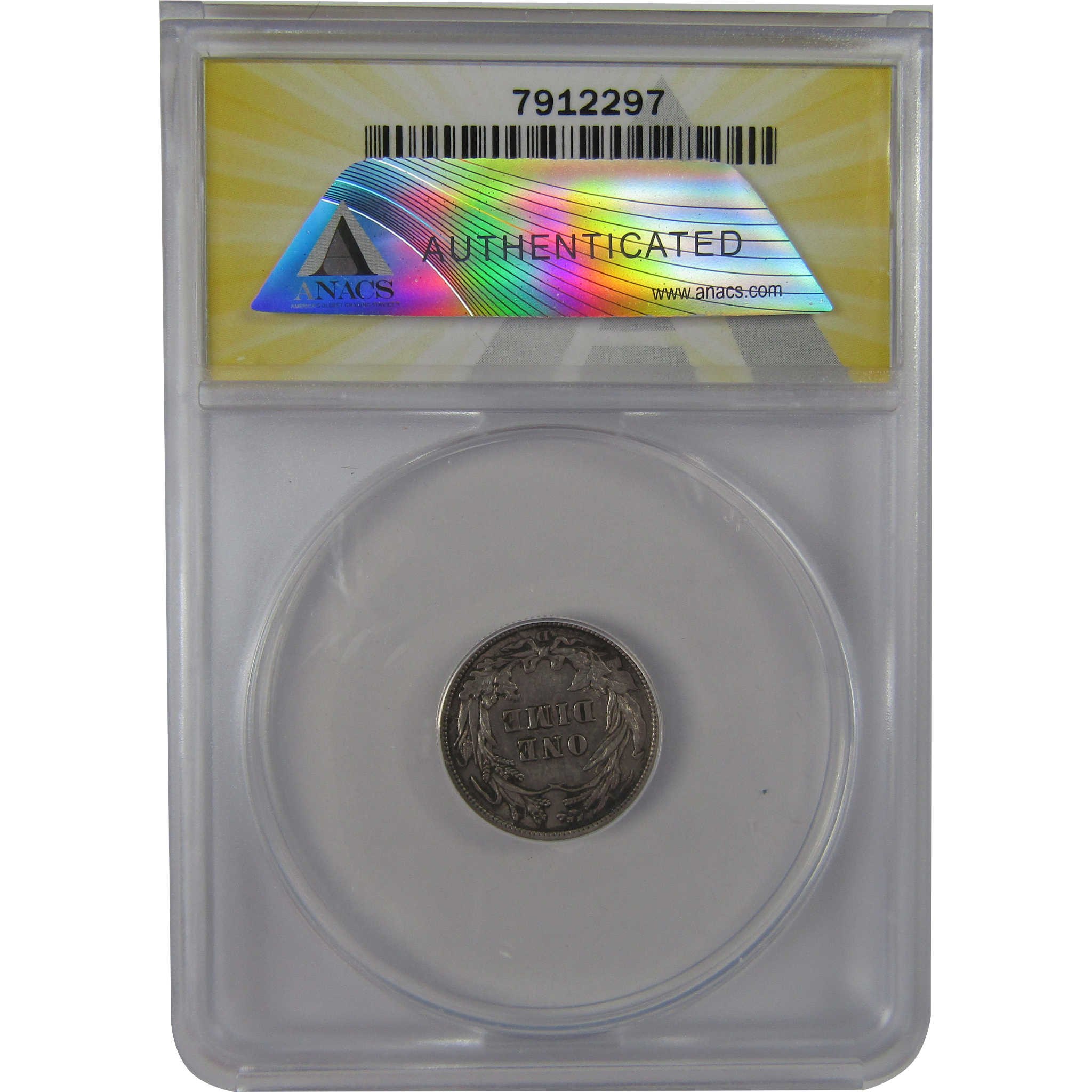 1912 D Barber Dime AU 58 Details ANACS Silver 10c Coin SKU:CPC1201