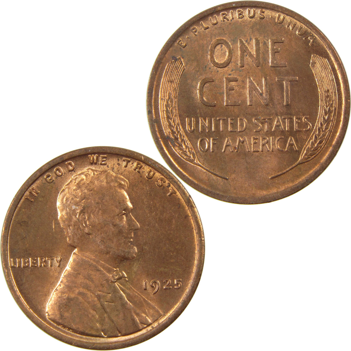 1925 Lincoln Wheat Cent Uncirculated Penny 1c Coin SKU:I28266