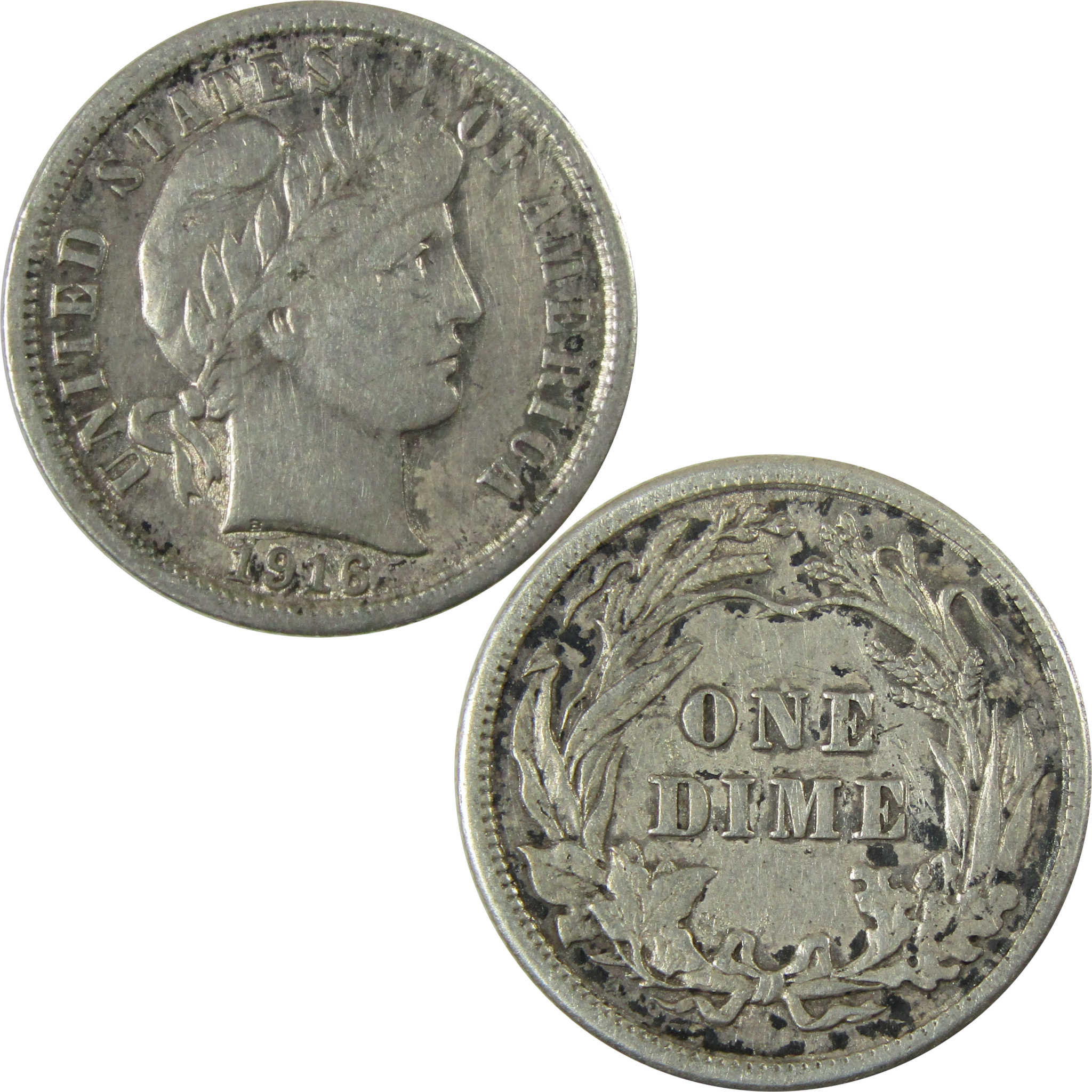 1916 Barber Silver Dime XF EF Extremely Fine Details SKU:CP1026