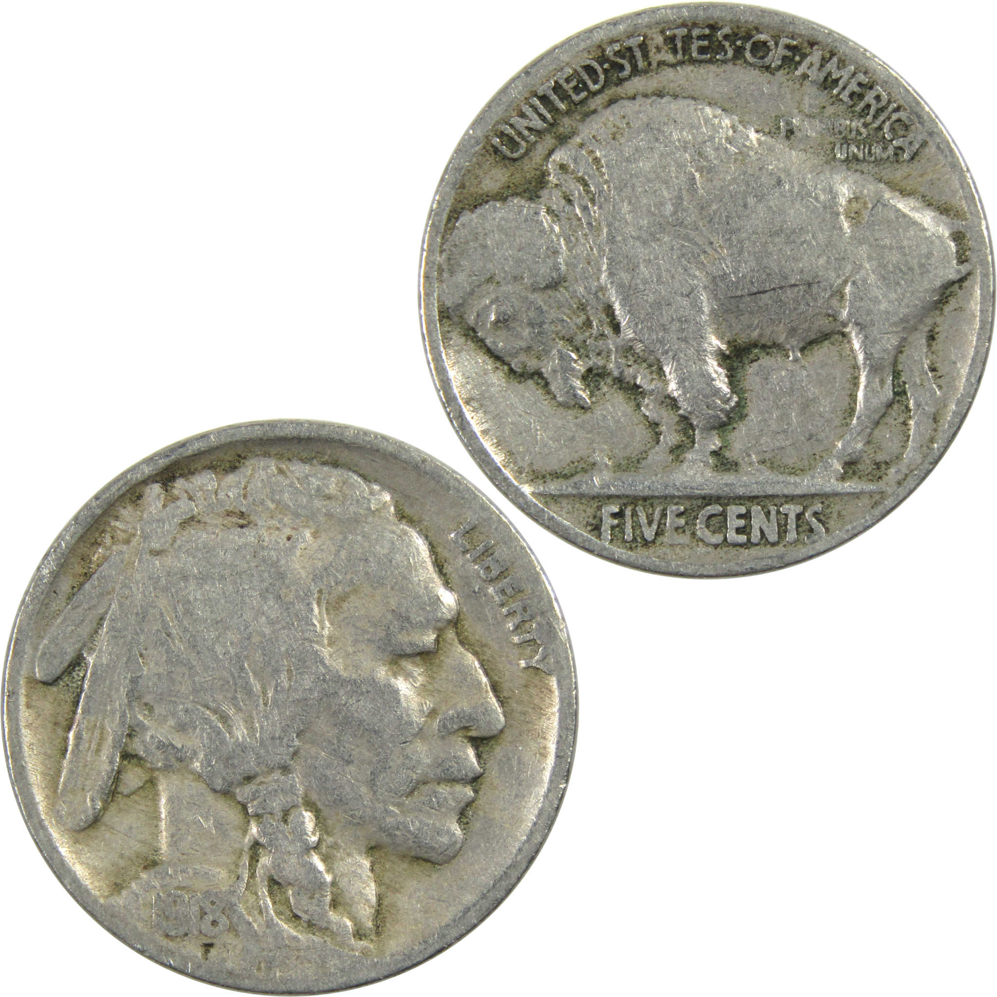 1918 Indian Head Buffalo Nickel VG Very Good 5c Coin SKU:I13006