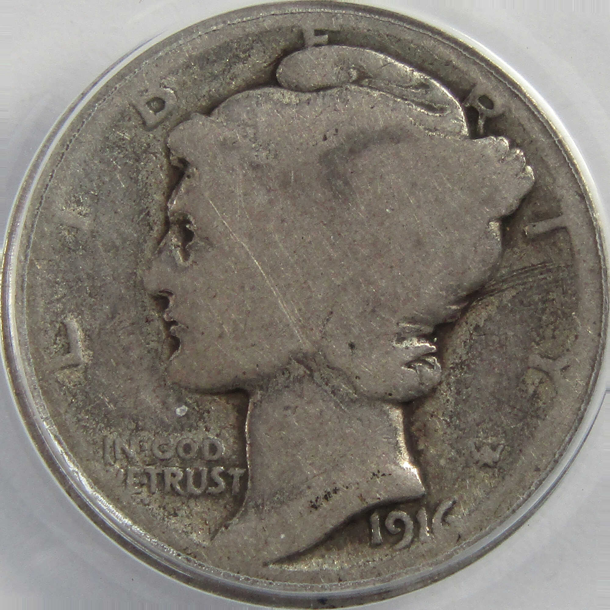 1916 D Mercury Dime FR 2 ANACS Silver 10c Coin SKU:I12909