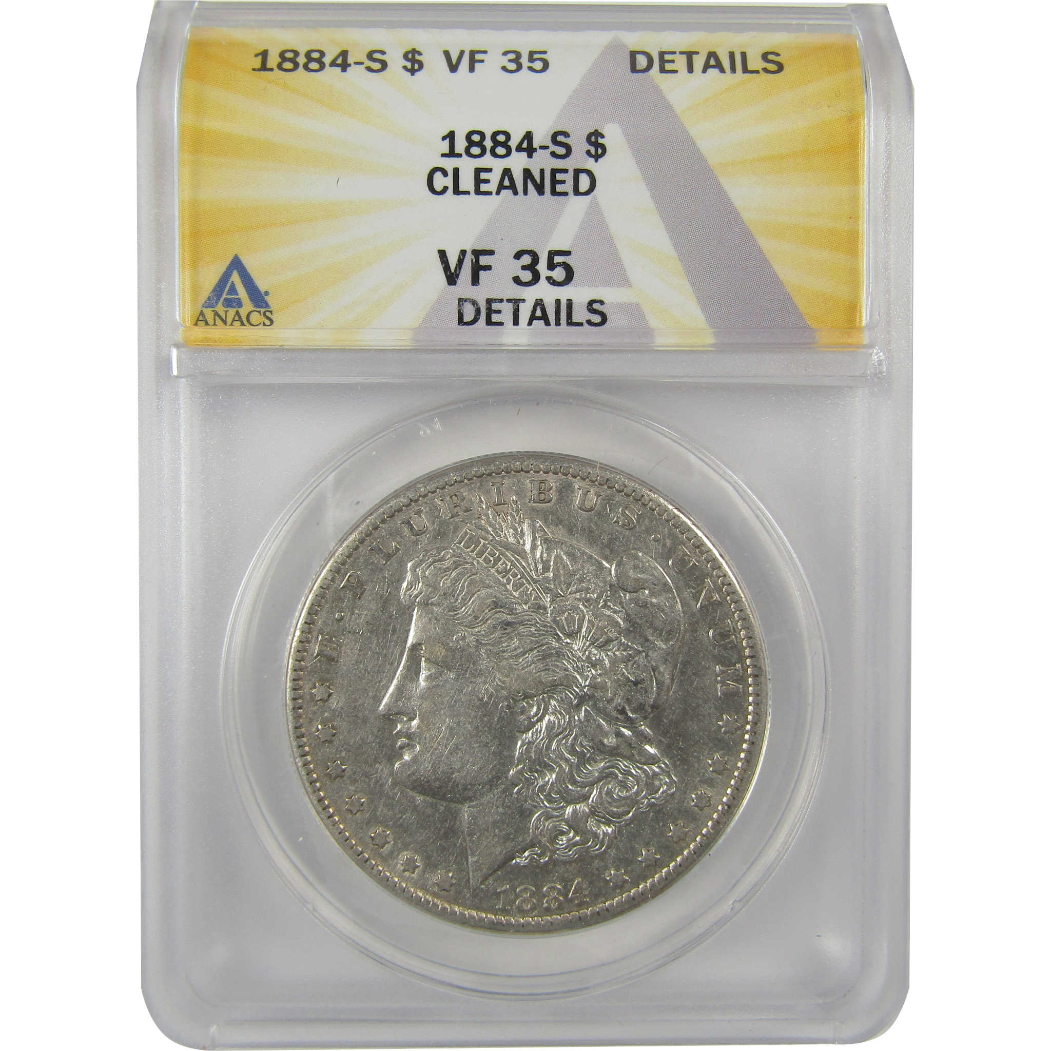 1884 S Morgan Dollar VF 35 Details ANACS Silver $1 Coin SKU:I21186 - Morgan coin - Morgan silver dollar - Morgan silver dollar for sale - Profile Coins &amp; Collectibles