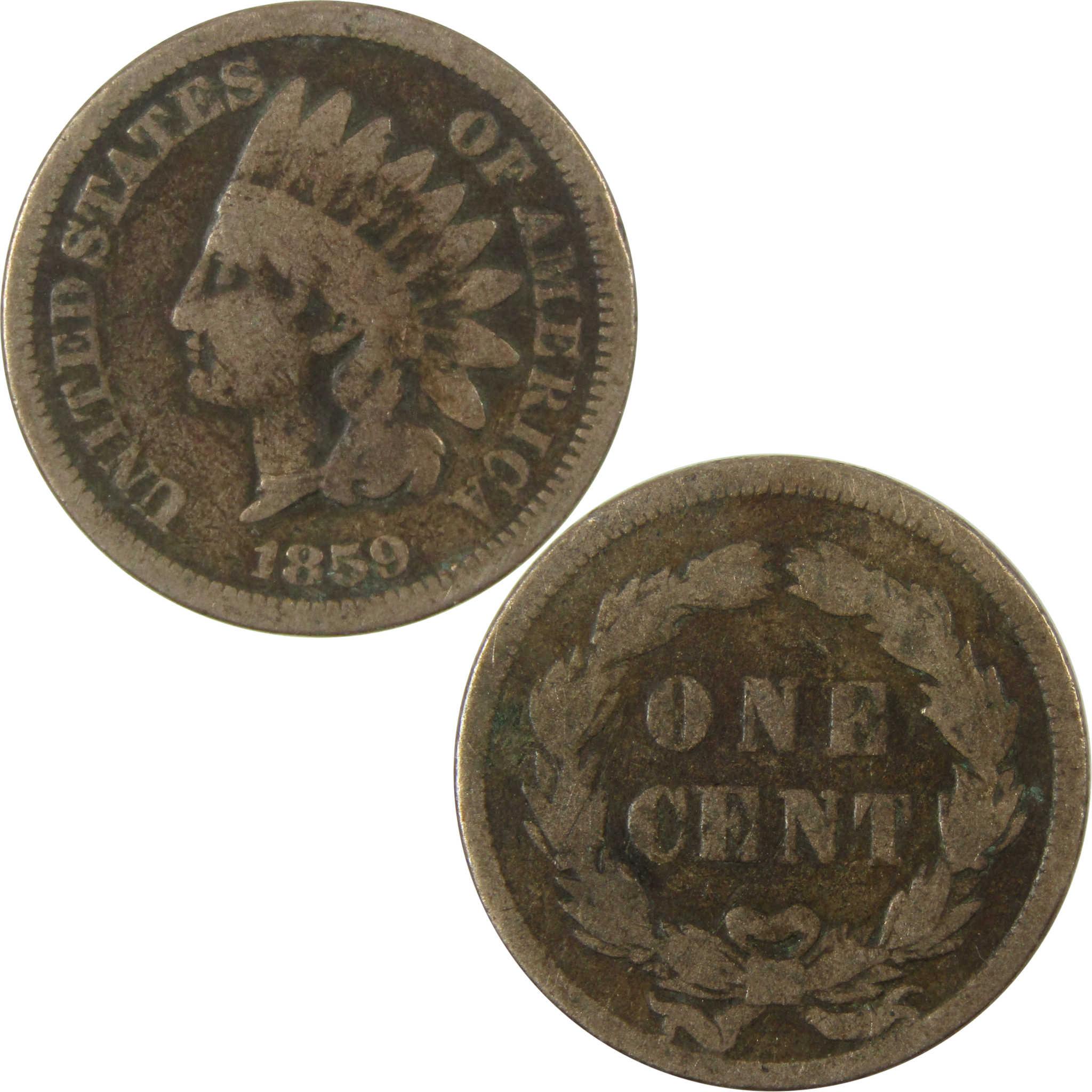 1859 Indian Head Cent G Good Penny 1c Coin SKU:CP1296