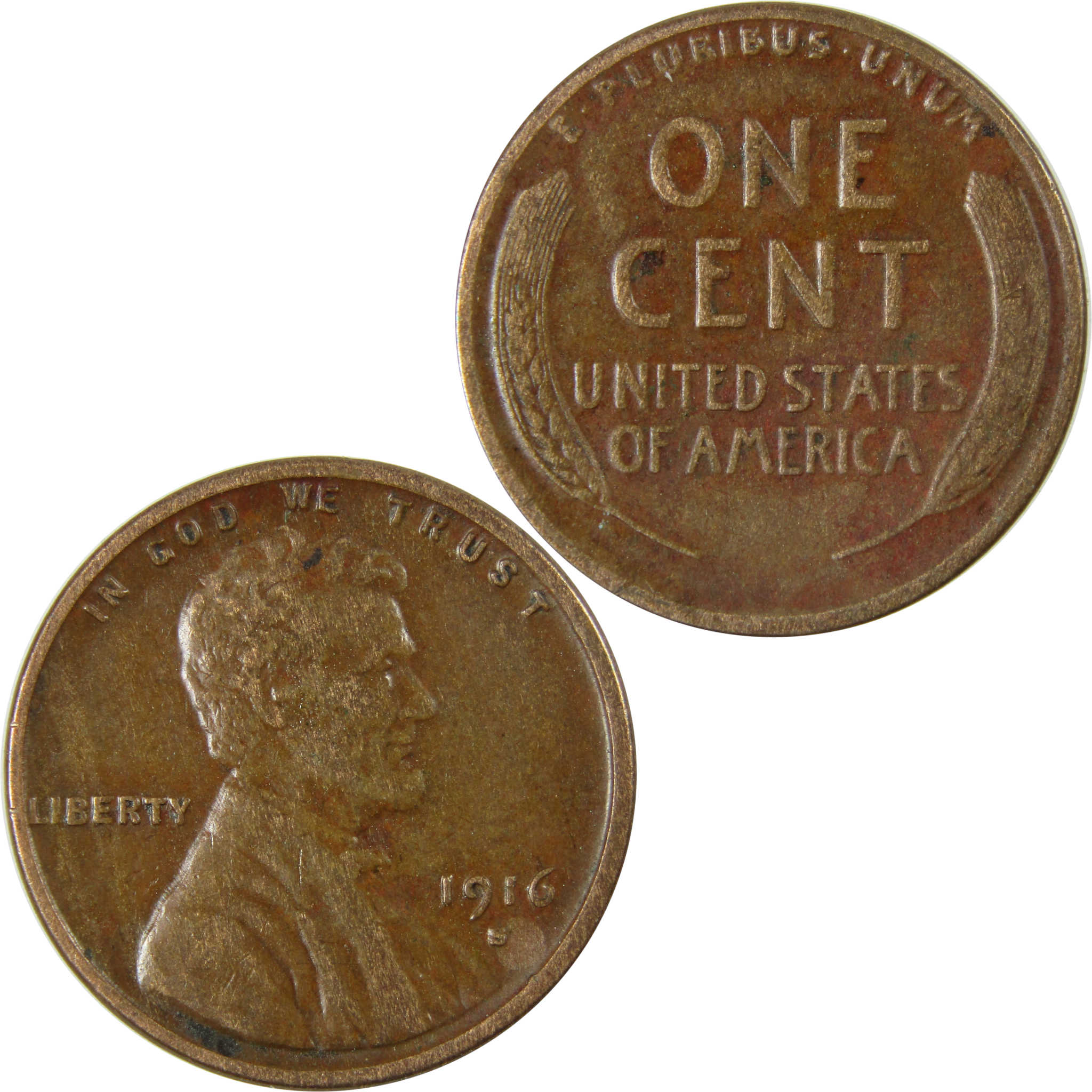 1916 S Lincoln Wheat Cent VF Very Fine Penny 1c Coin SKU:I26311