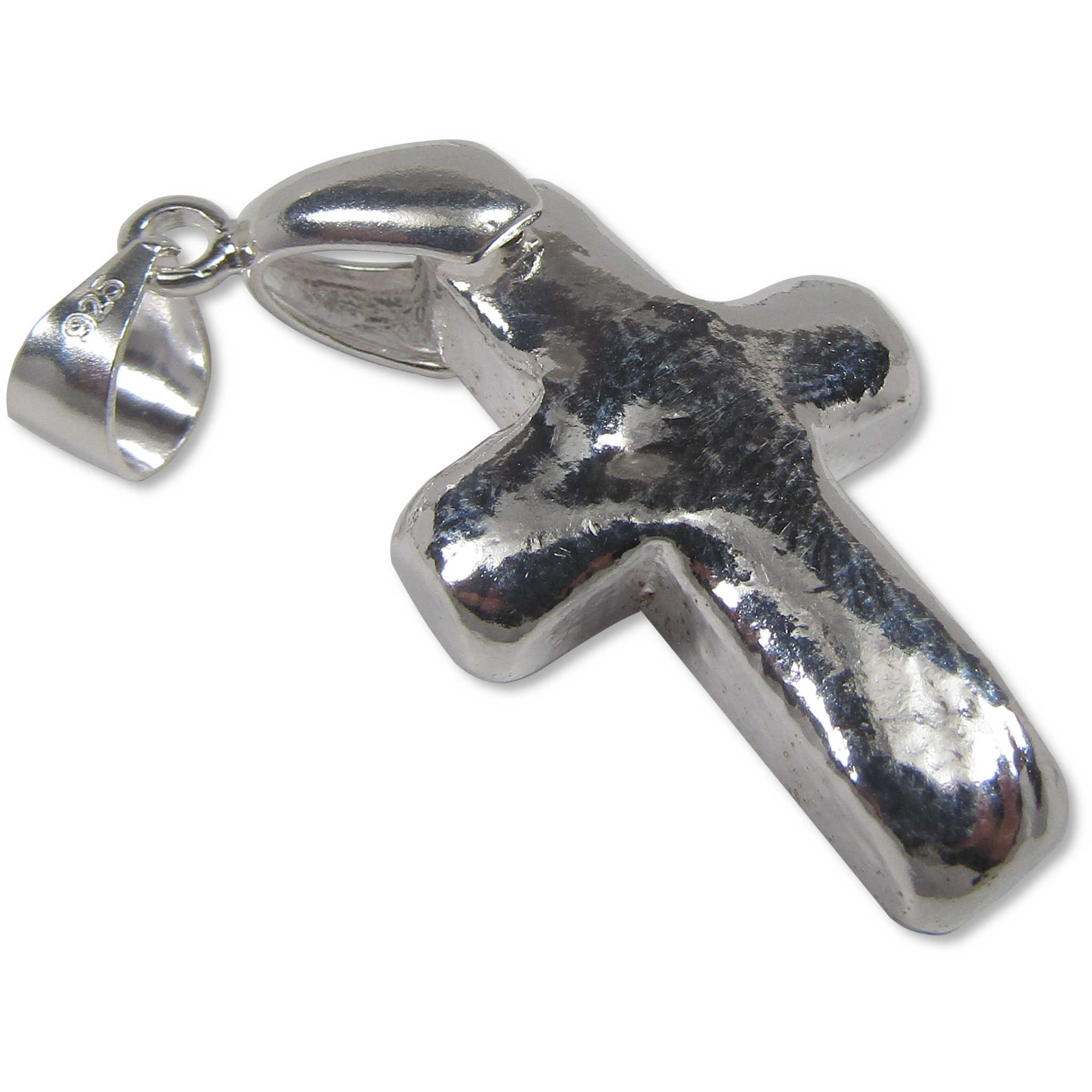 1/2 oz .999 Hand-Poured Silver Cross with Bail