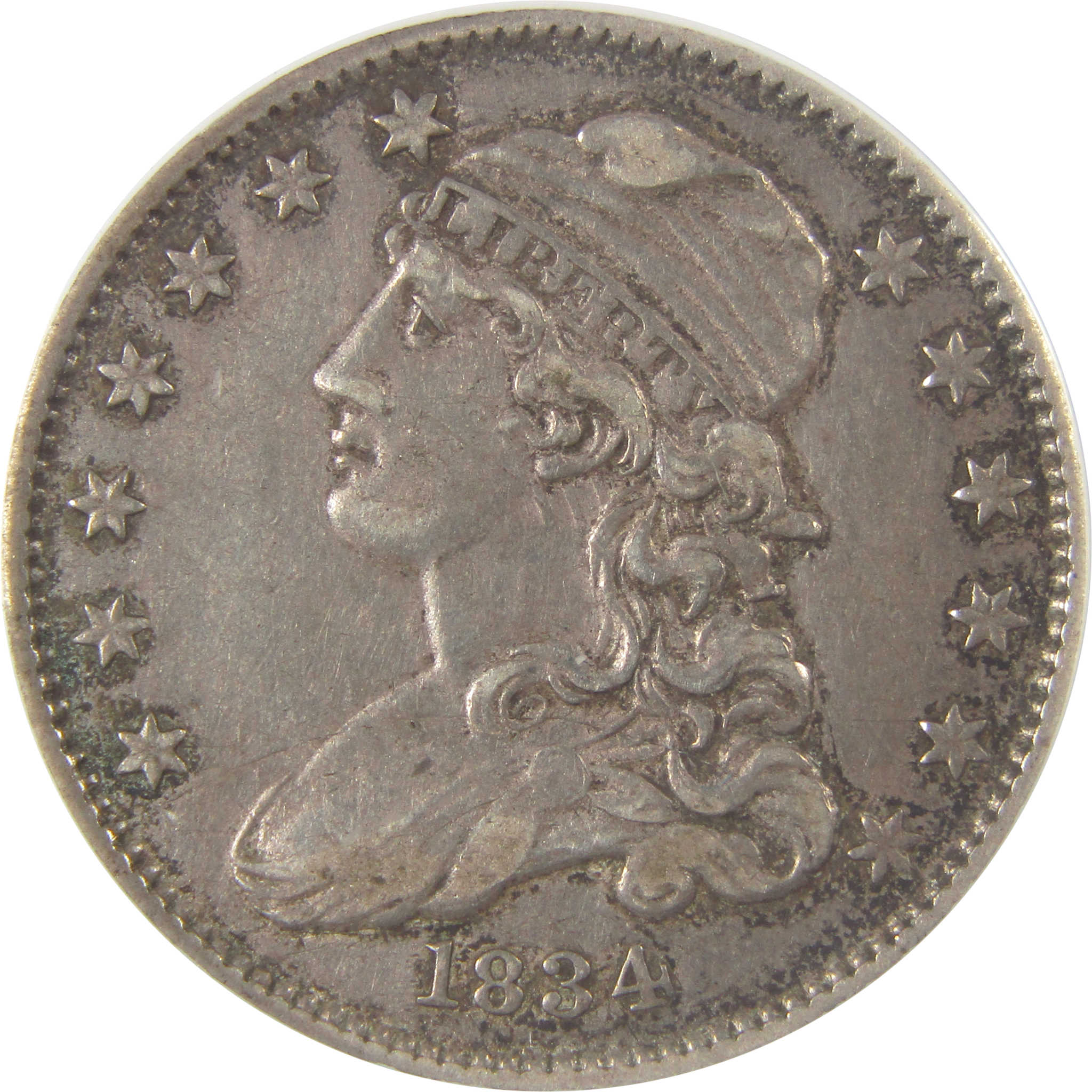 1834 Capped Bust Silver Quarter AU 50 ANACS 25c Coin SKU:I24406