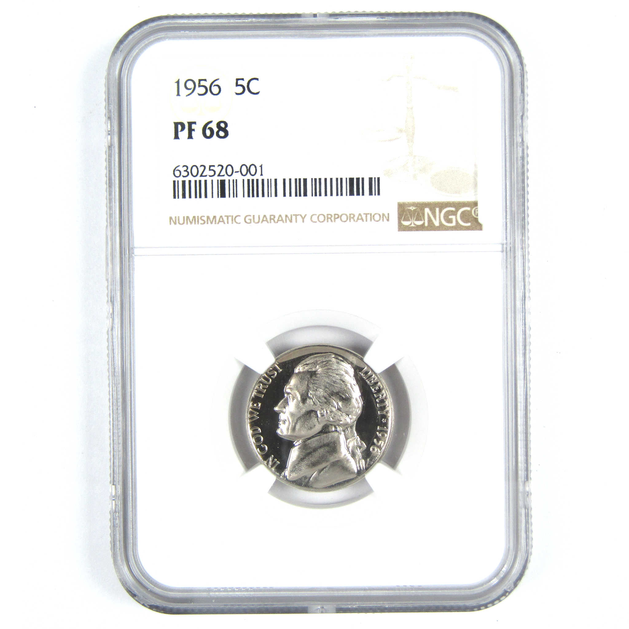 1956 Jefferson Nickel PF 68 NGC 5c Proof Coin SKU:CPC8600