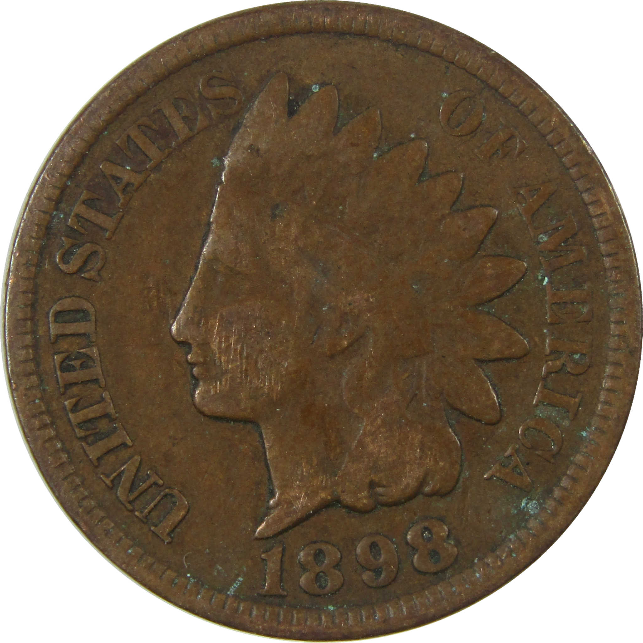 1898 Indian Head Cent VG Very Good Penny 1c Coin SKU:I26946