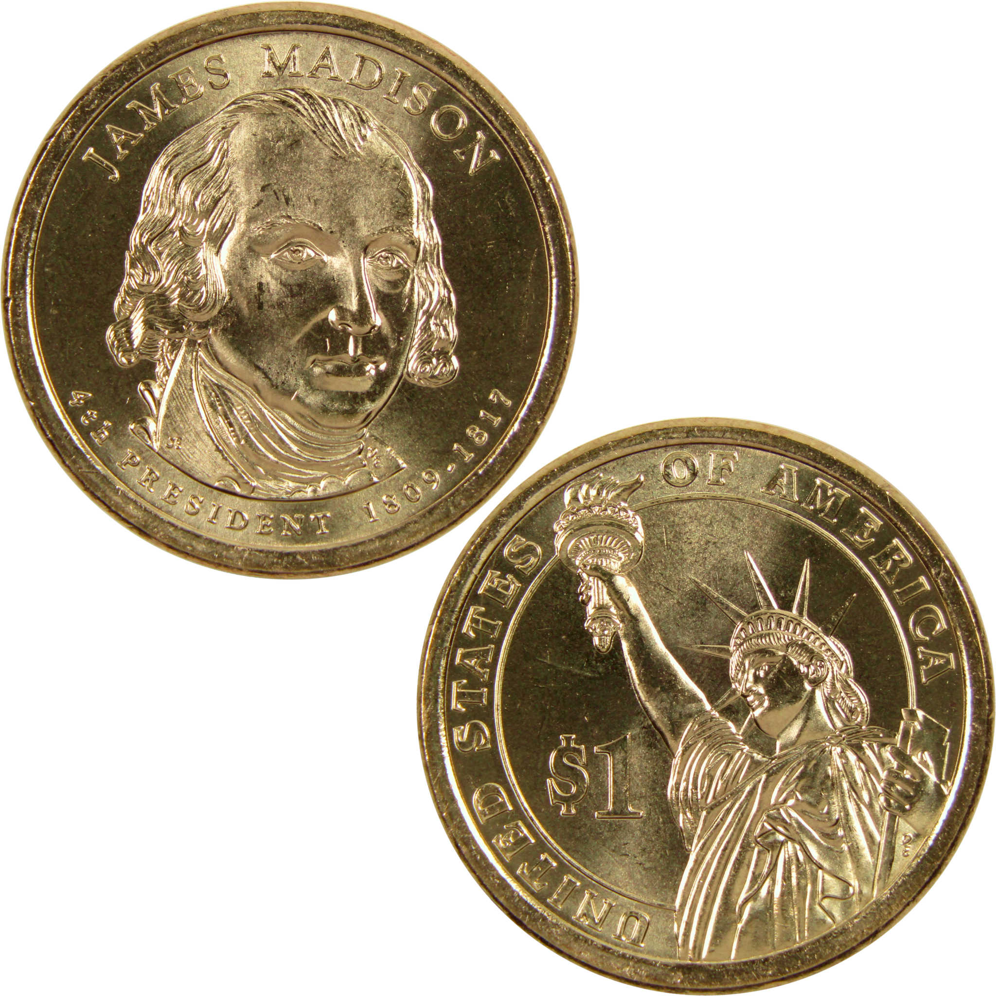 2007 P James Madison Presidential Dollar BU Uncirculated $1 Coin