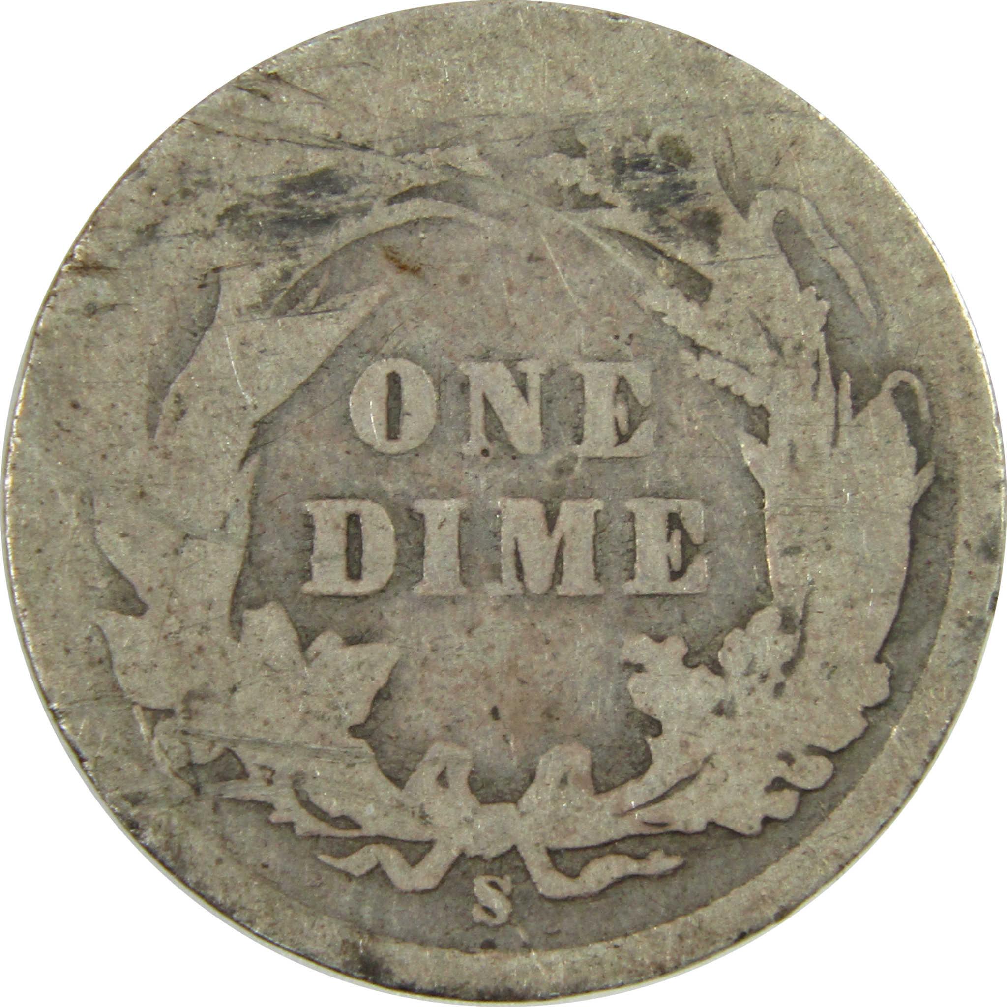 1895 S Barber Silver Dime AG About Good 10c Coin SKU:CP689