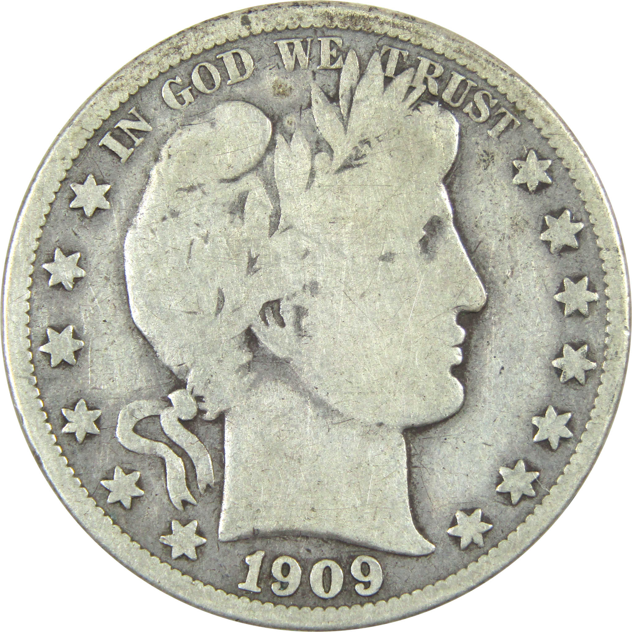 1909 O Barber Half Dollar VG Very Good Silver 50c Coin SKU:I14484