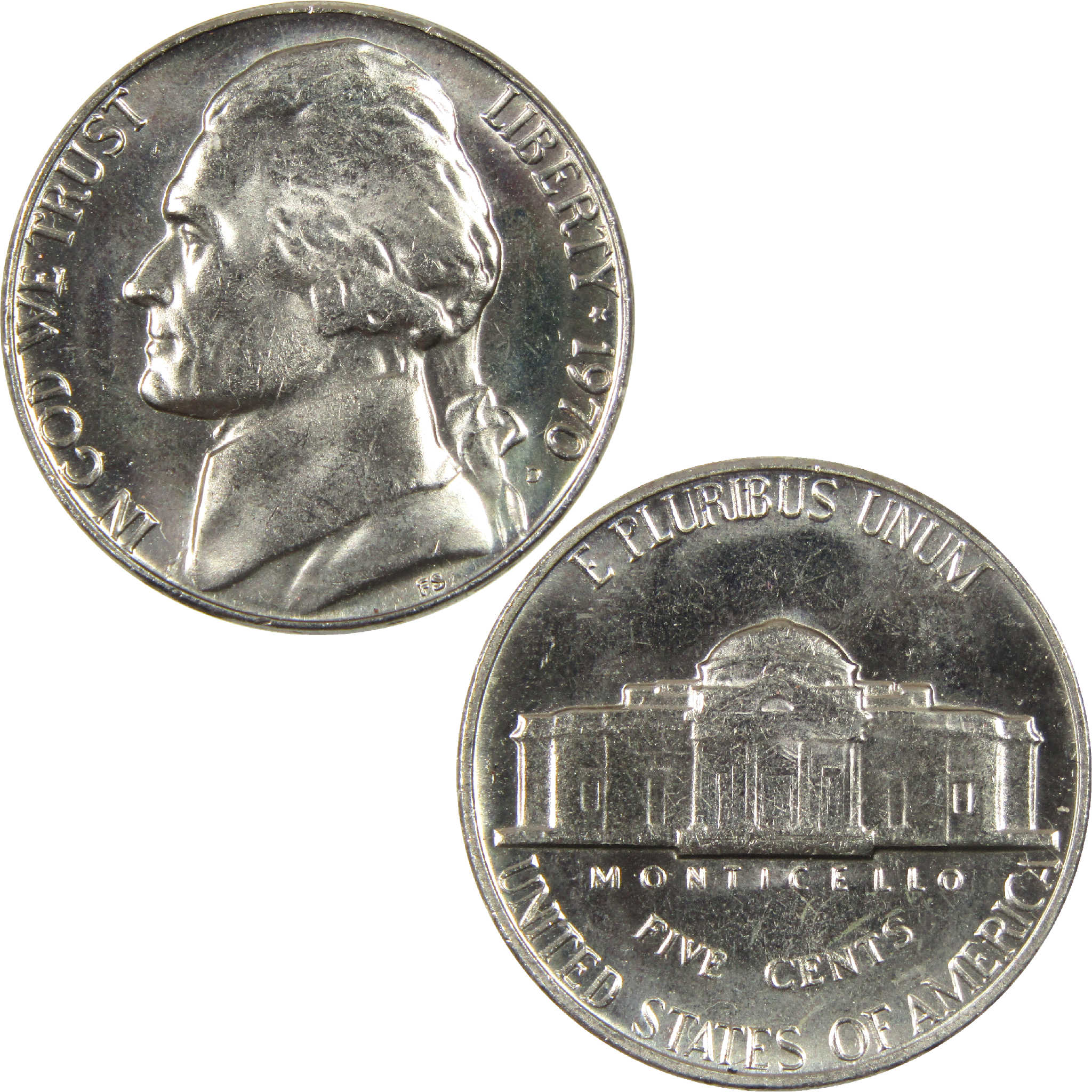 1970 D Jefferson Nickel BU Uncirculated 5c Coin