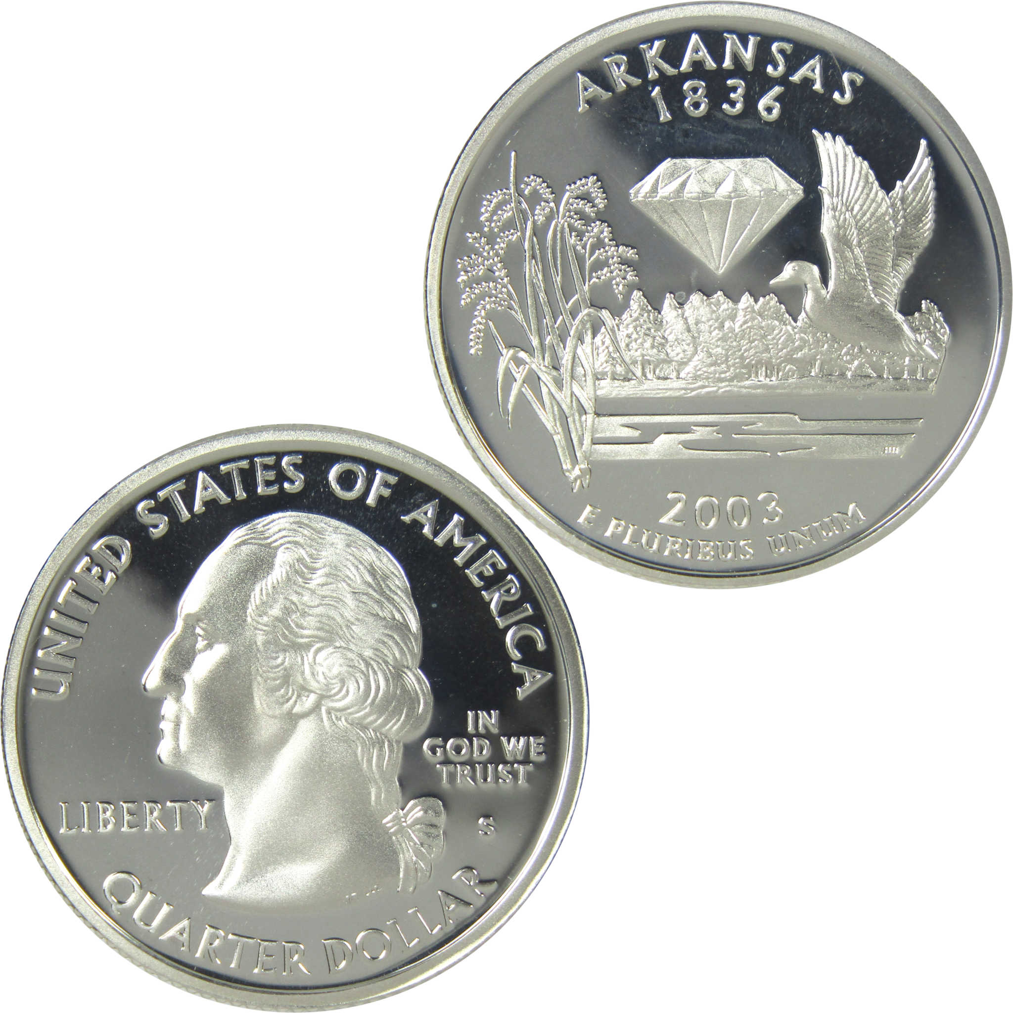 2003 S Arkansas State Quarter Choice Proof Silver 25c Coin