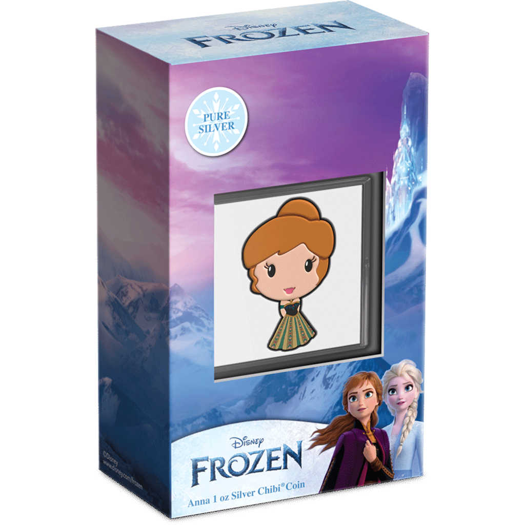 Disney Frozen Anna Chibi 1 oz .999 Silver $2 Proof 2022 COA SKU:OPC148