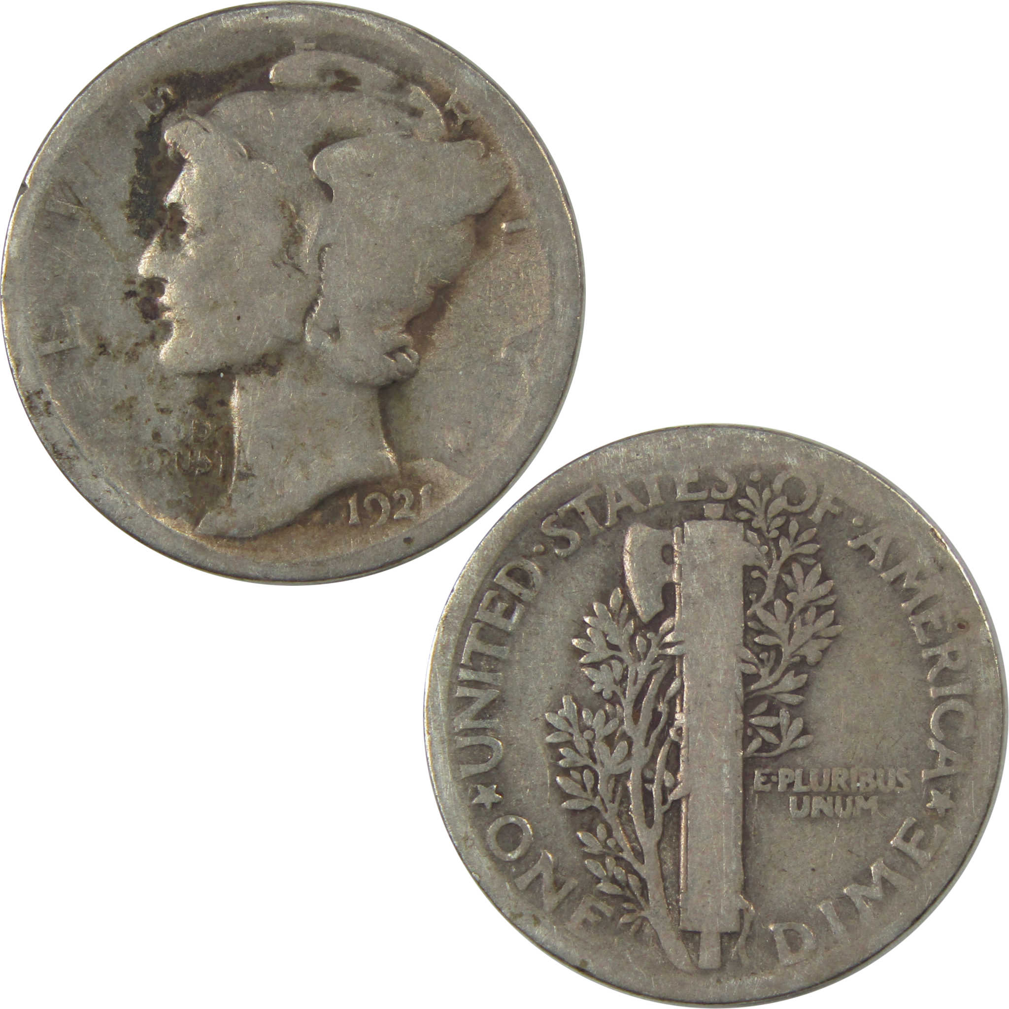 1921 Mercury Dime G Good Details Silver 10c Coin SKU:I22417