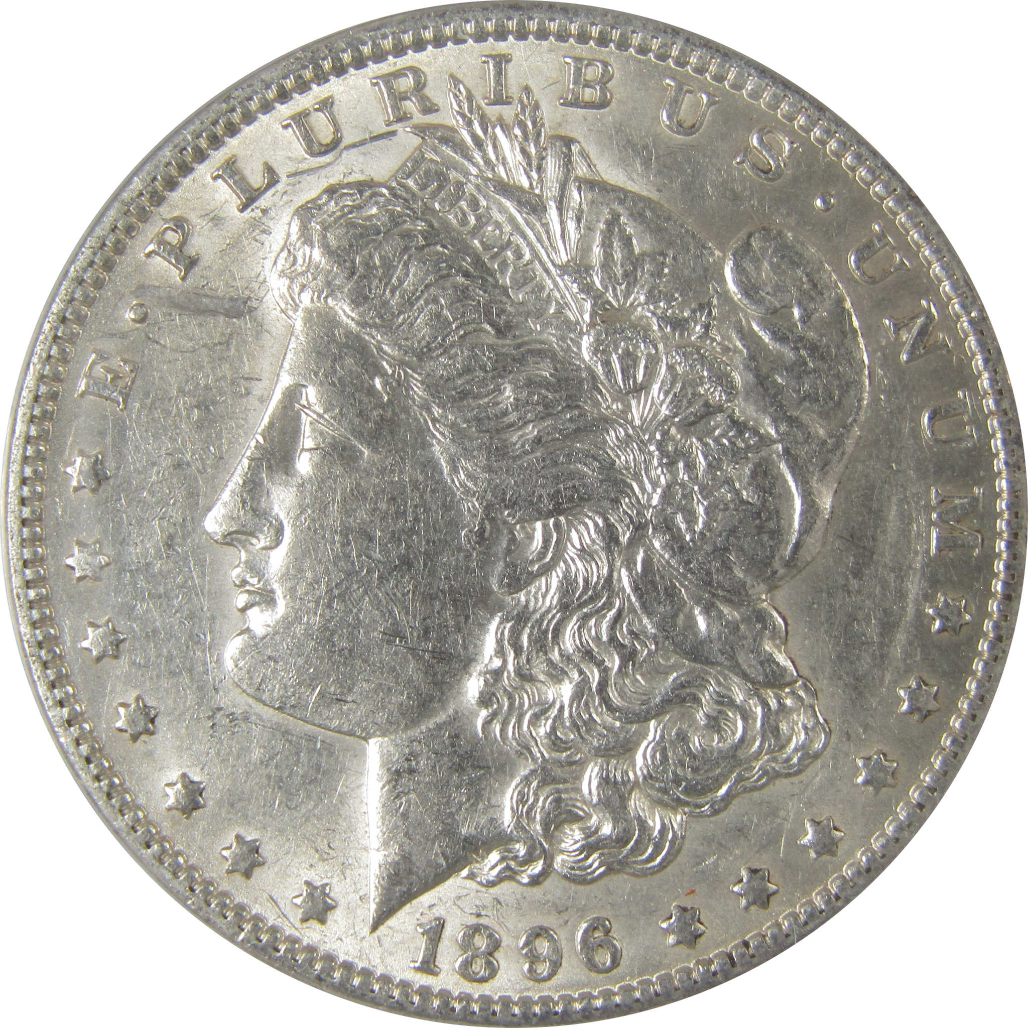 1896 O Morgan Dollar AU 50 ANACS Struck Through Debris SKU:I18963 - Morgan coin - Morgan silver dollar - Morgan silver dollar for sale - Profile Coins &amp; Collectibles