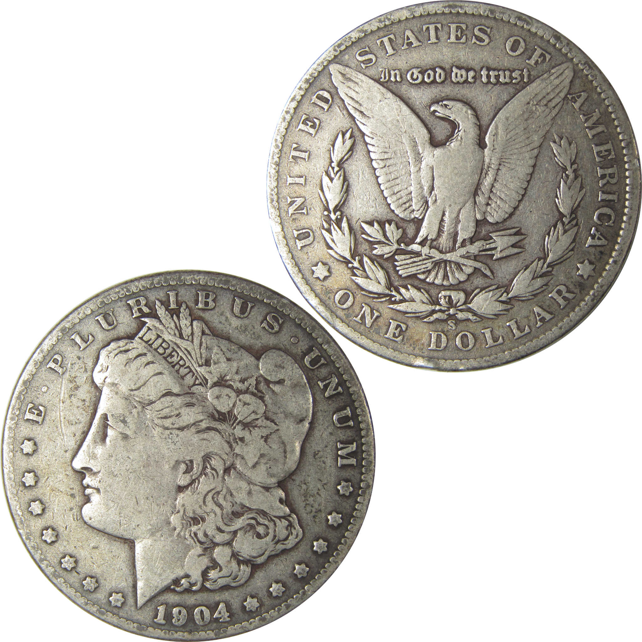 1904 S Morgan Dollar F Fine Silver $1 Coin SKU:I22511 - Morgan coin - Morgan silver dollar - Morgan silver dollar for sale - Profile Coins &amp; Collectibles