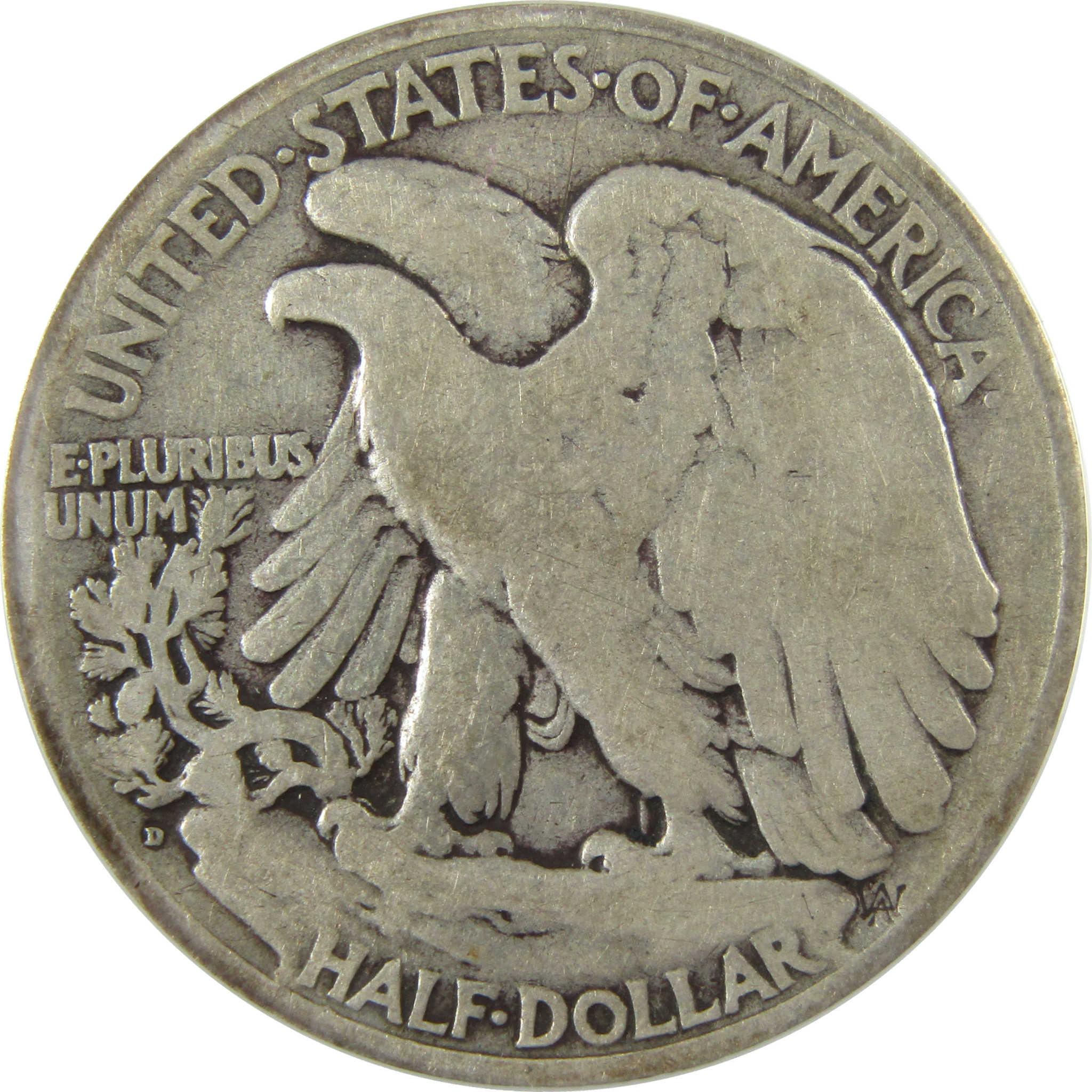 1919 D Liberty Walking Silver 50c VG 8 Details ANACS SKU:I27988