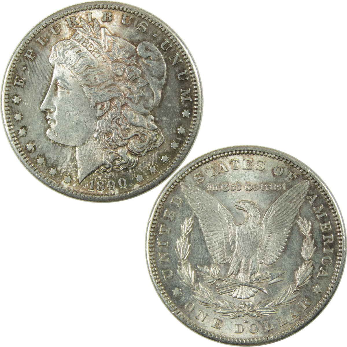 1890 S Morgan Silver Dollar Borderline Uncirculated $1 Coin
