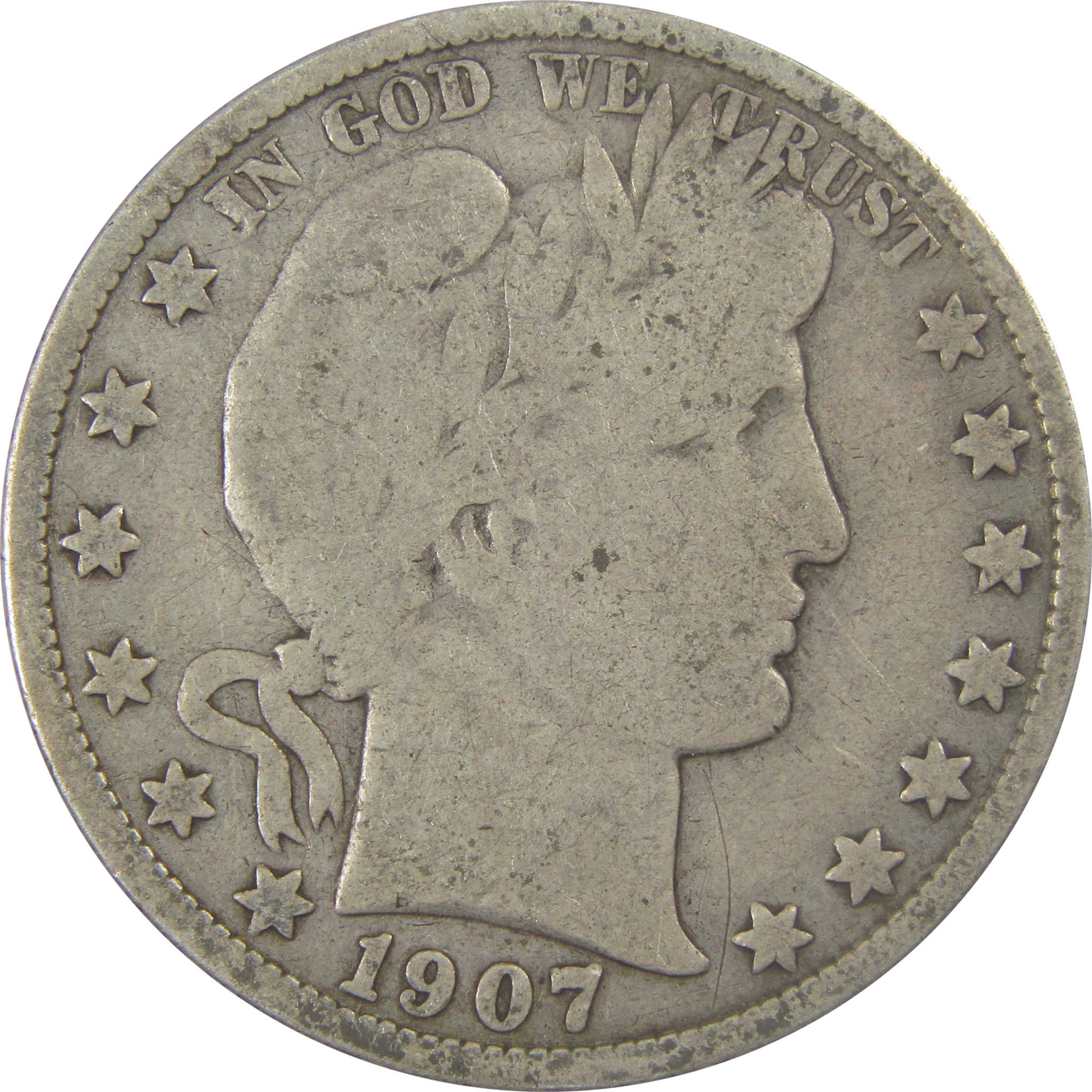 1907 O Barber Silver Half Dollar G Good 50c Coin SKU:I24613