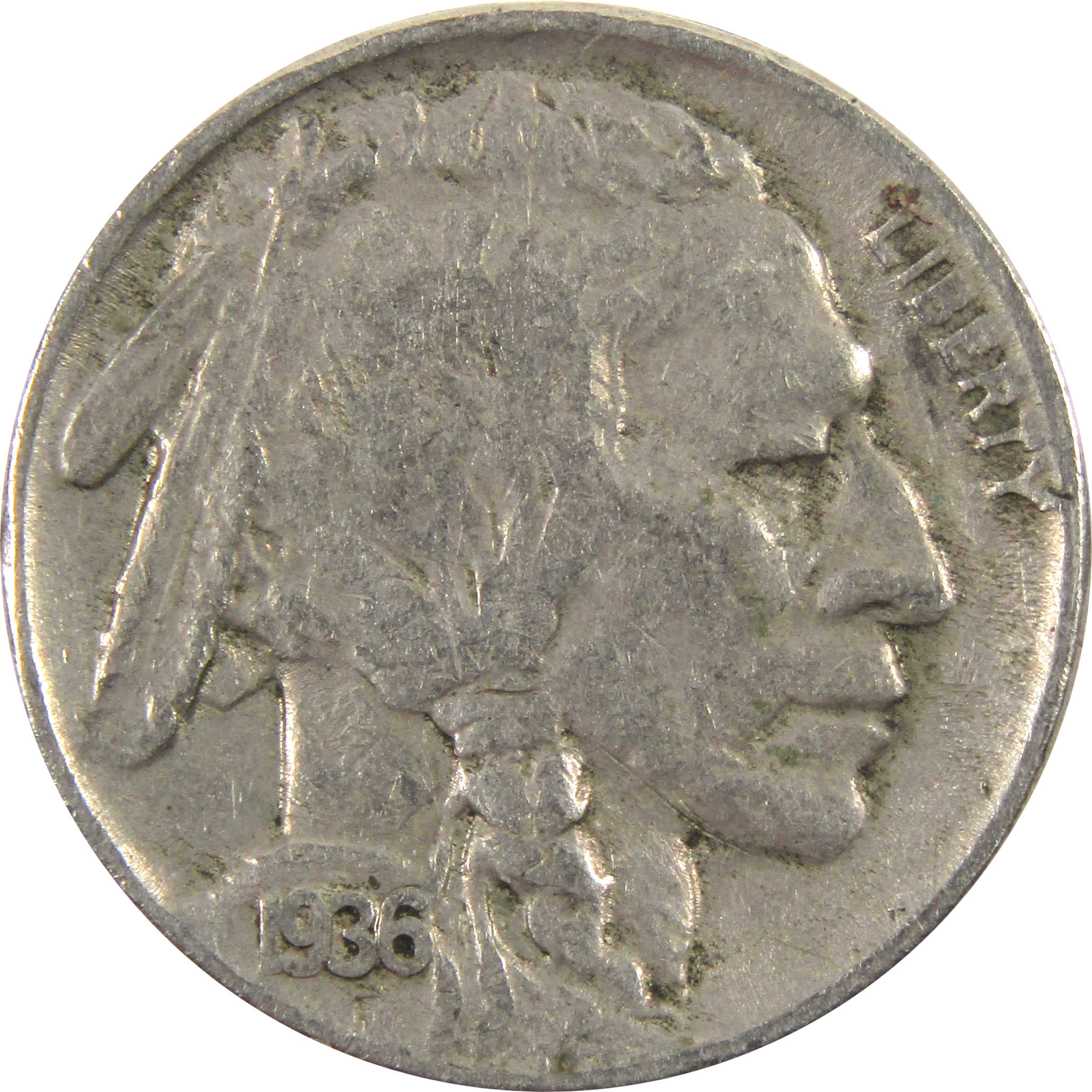 1936 Indian Head Buffalo Nickel VF Very Fine 5c Coin