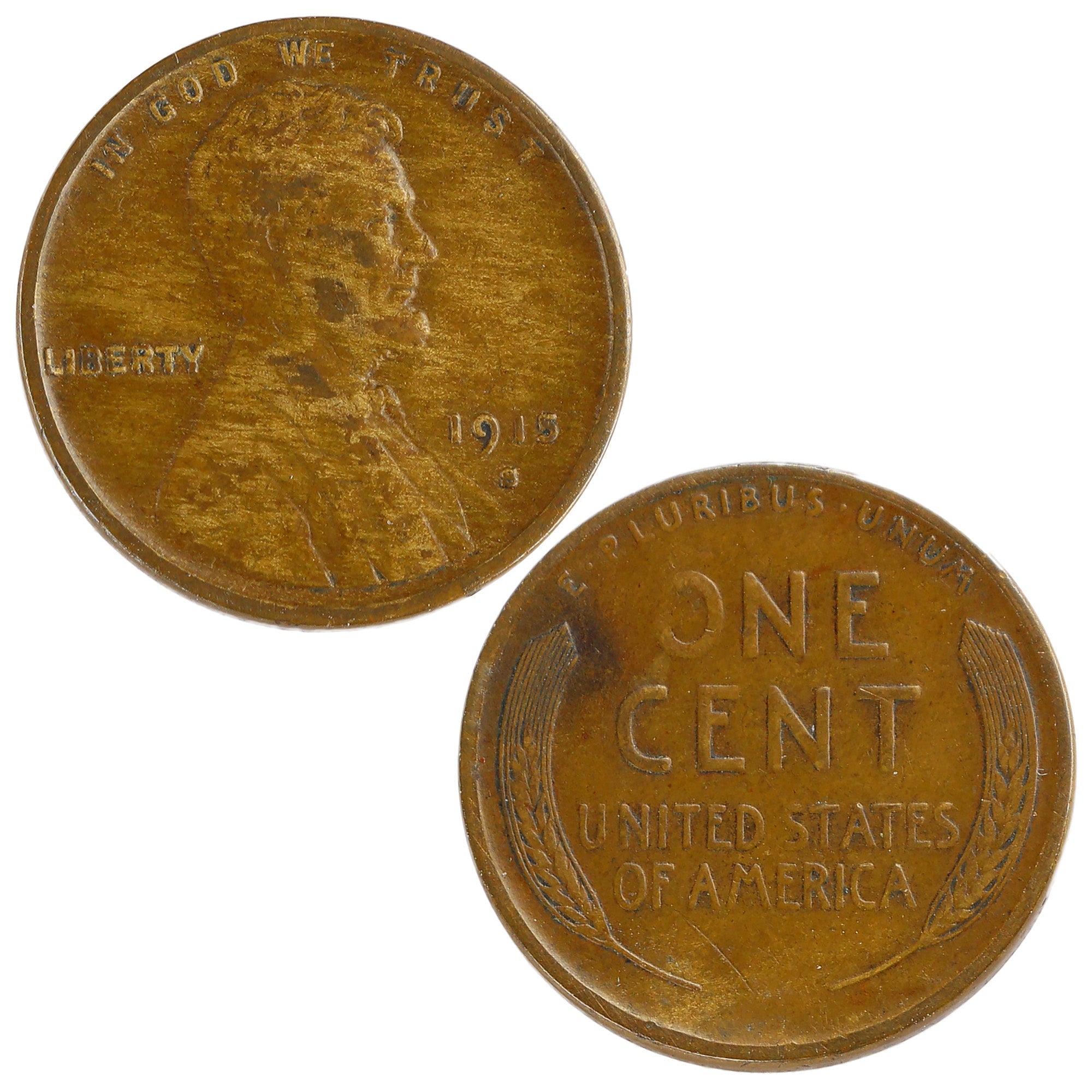 1915 S Lincoln Wheat Cent VF Very Fine Penny 1c Coin SKU:I12000