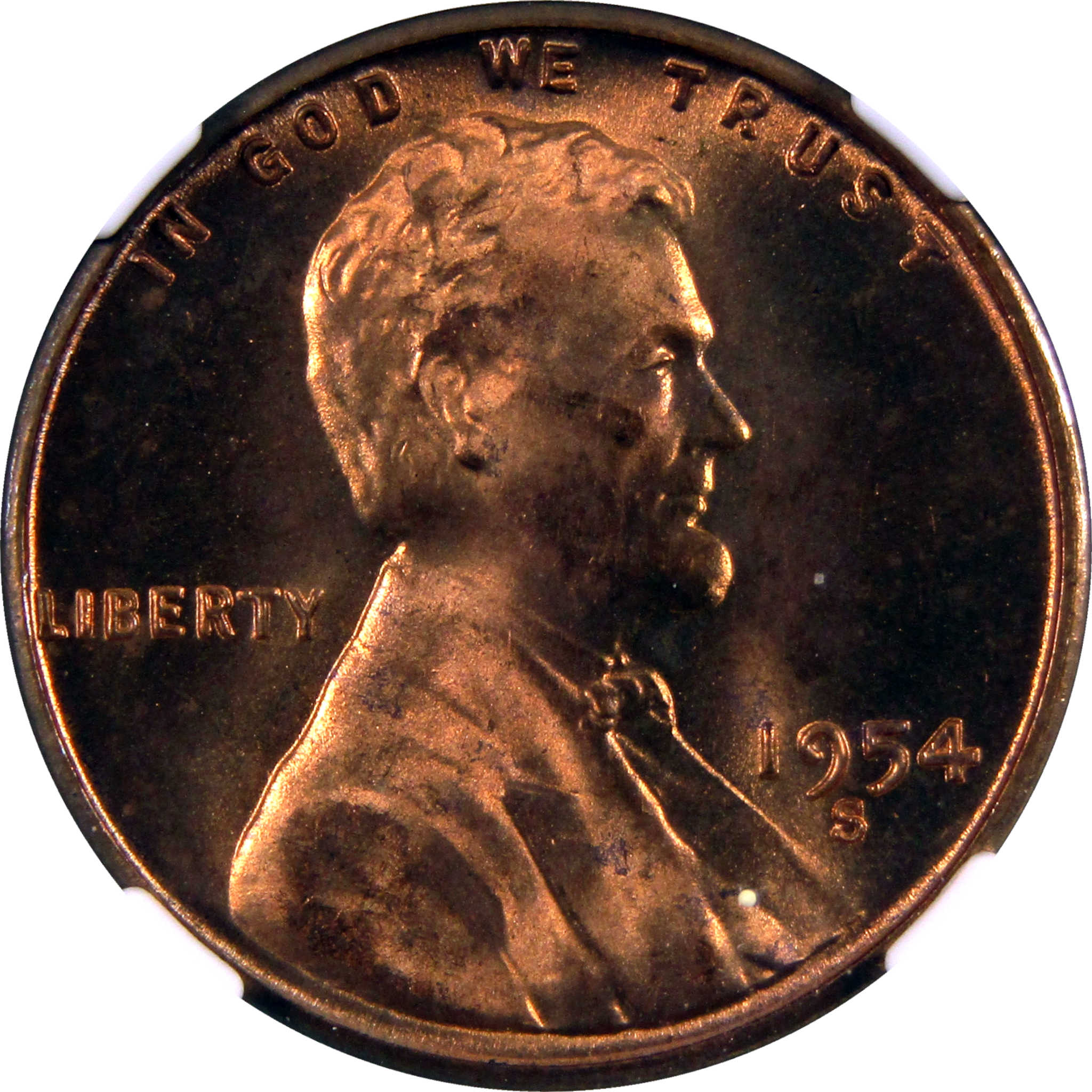 1954 S Lincoln Wheat Cent MS 66 RD NGC Penny 1c Unc SKU:CPC6023