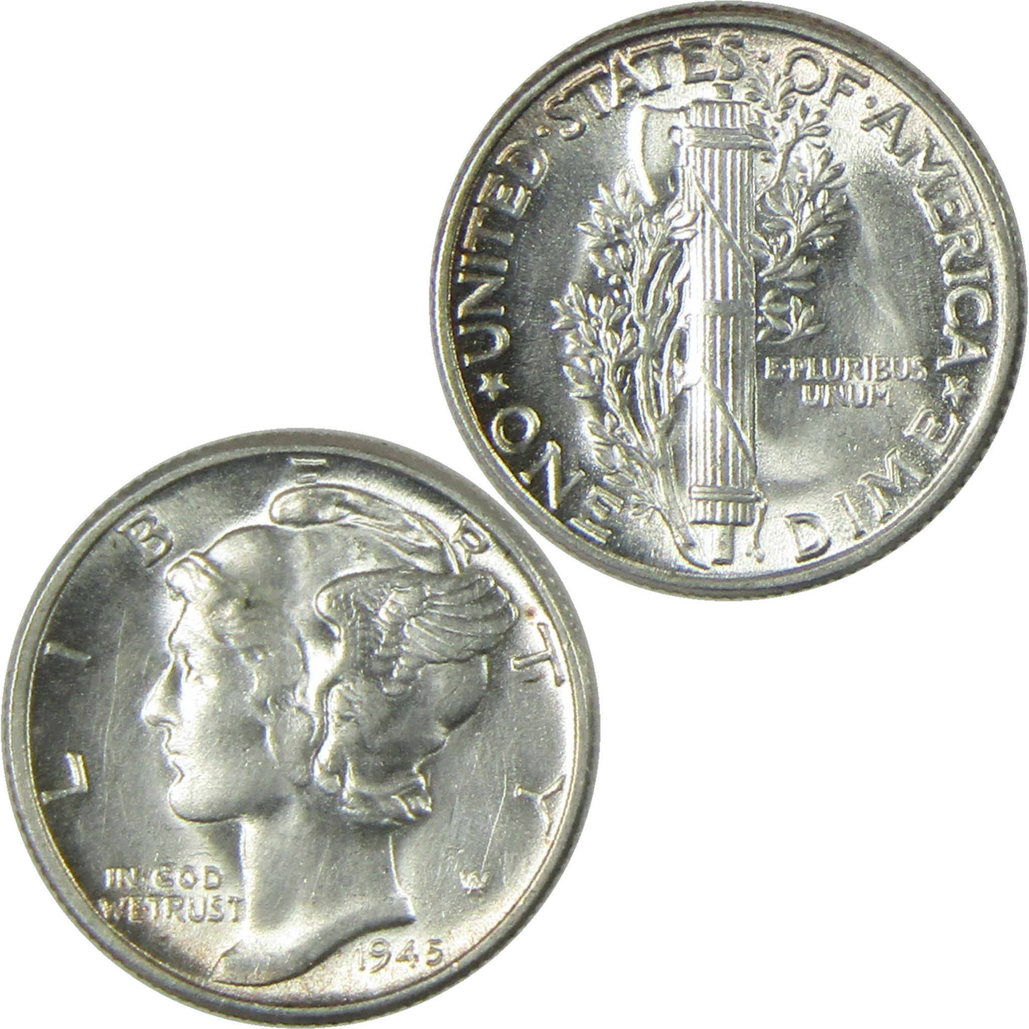 1945 Mercury Silver Dime AU About Uncirculated 10c Coin SKU:CP342