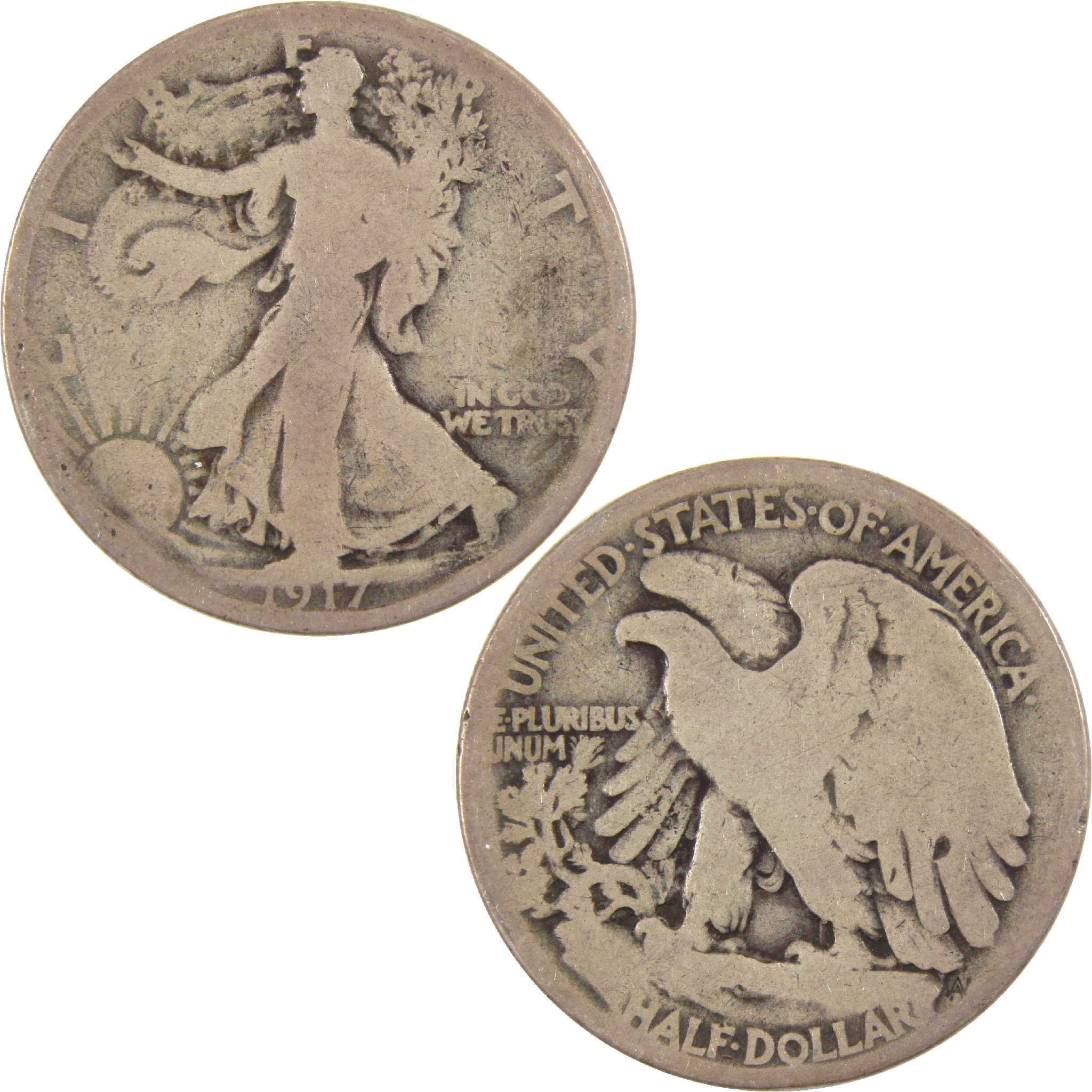 1917 Liberty Walking Half Dollar G Good Silver 50c Coin SKU:I11534