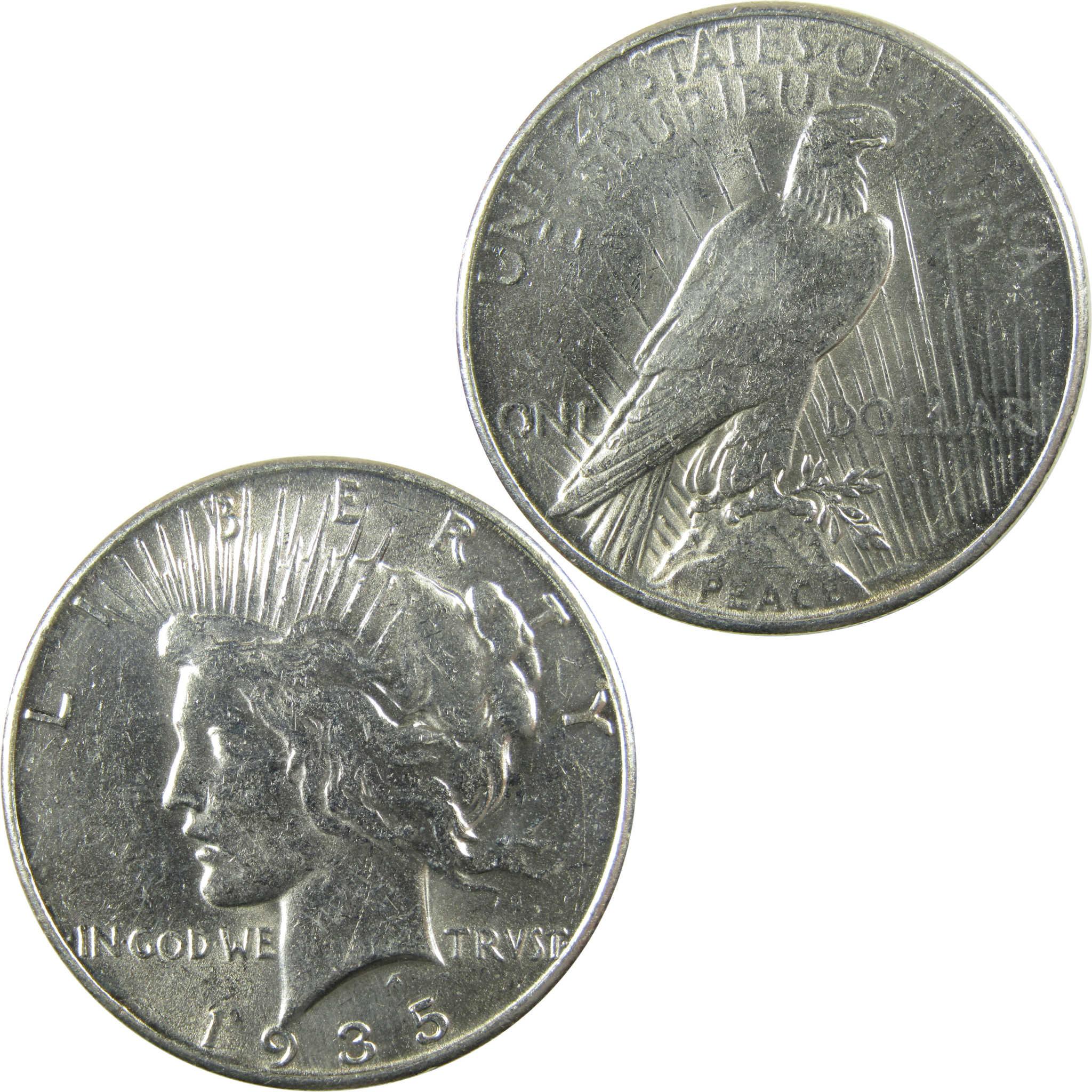 1935 Peace Silver Dollar AU About Uncirculated $1 Coin SKU:I24771