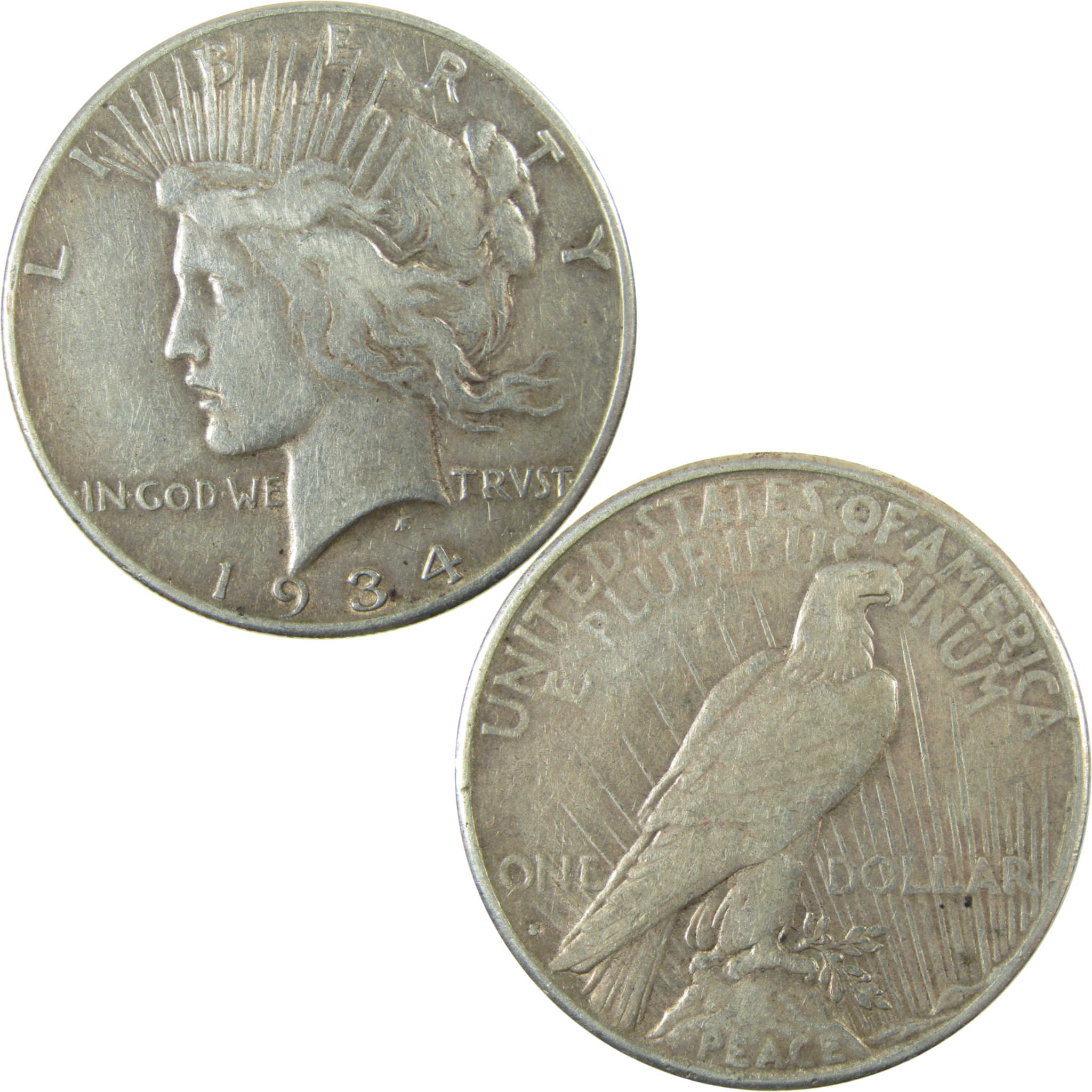 1934 S Peace Silver Dollar VF Very Fine Details $1 Coin SKU:I28322