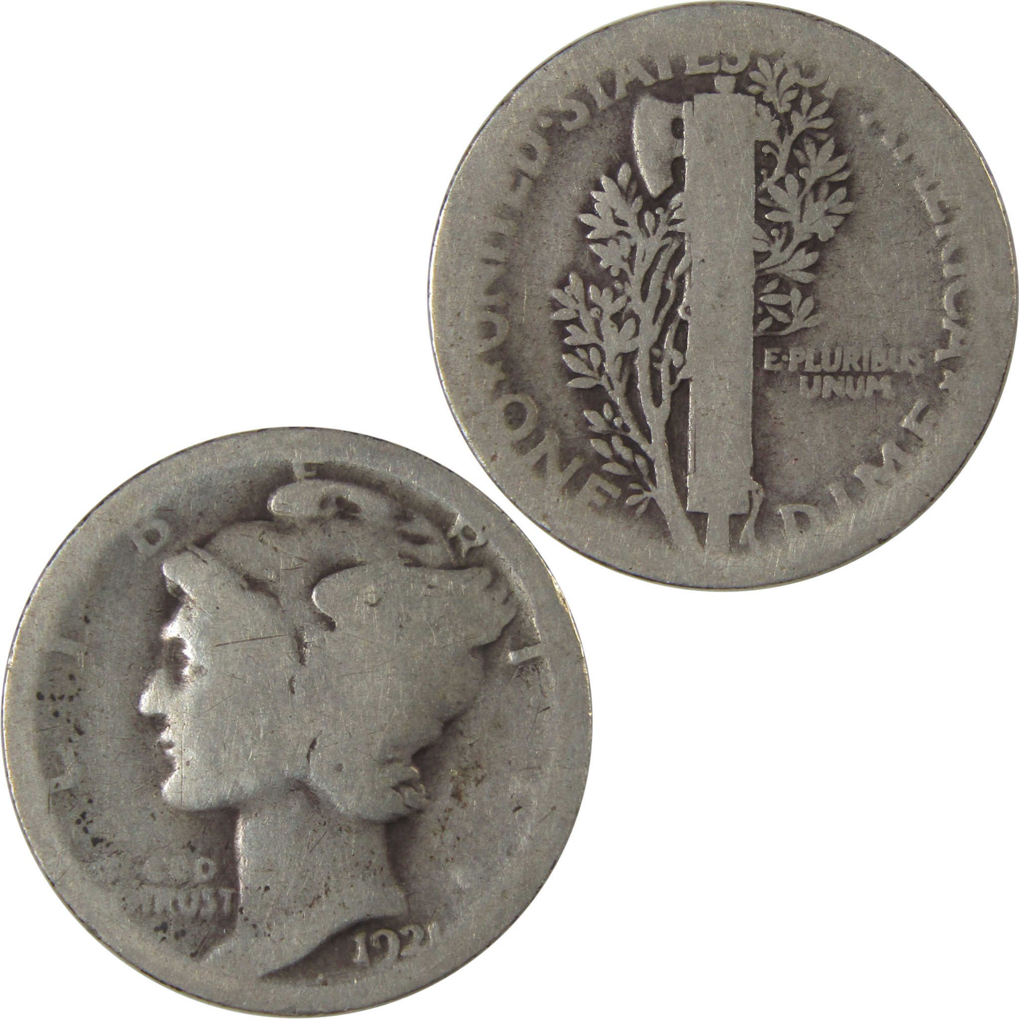 1921 Mercury Dime AG About Good Silver 10c Coin SKU:I22755