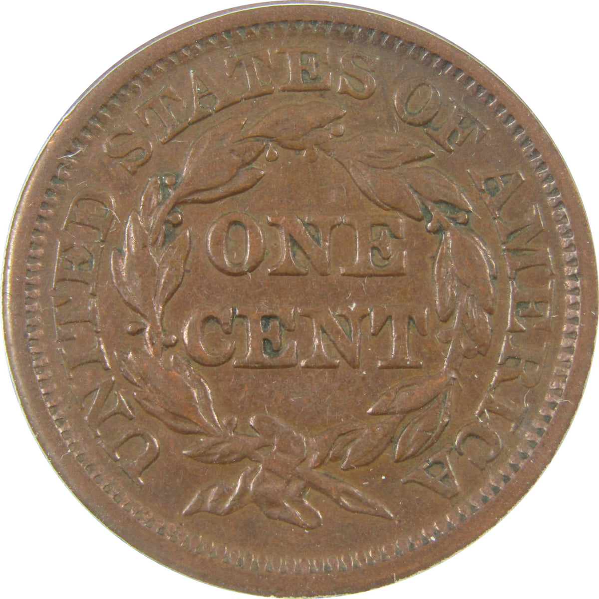 1844/81 N-2 Braided Hair Large 1c EF 40 Details ANACS SKU:I28574