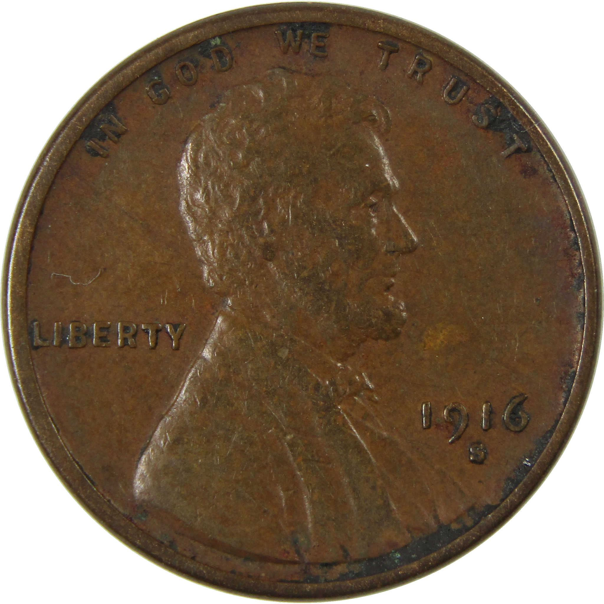 1916 S Lincoln Wheat Cent VF Very Fine Penny 1c Coin SKU:I26114