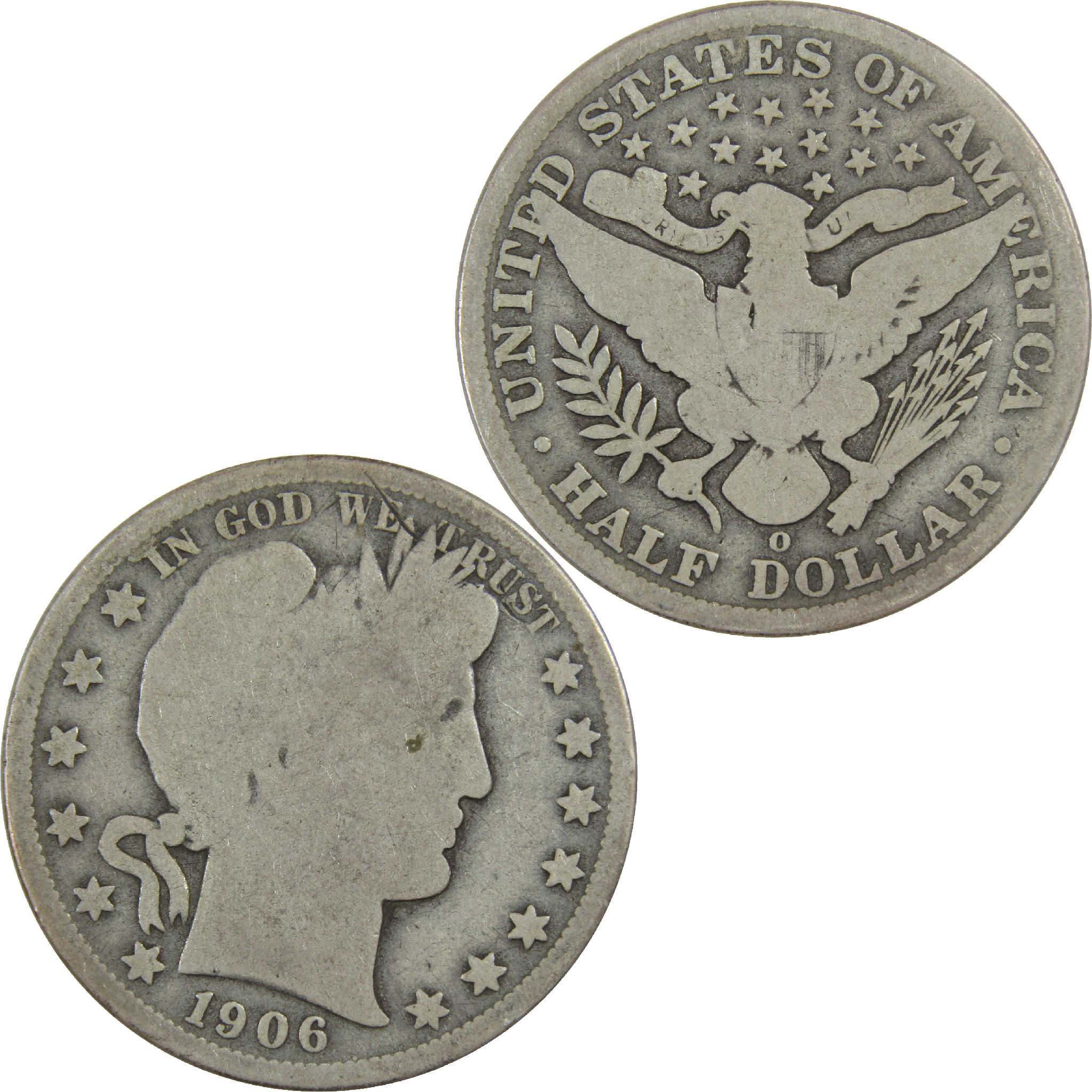1906 O Barber Half Dollar AG About Good Silver 50c Coin SKU:I12537