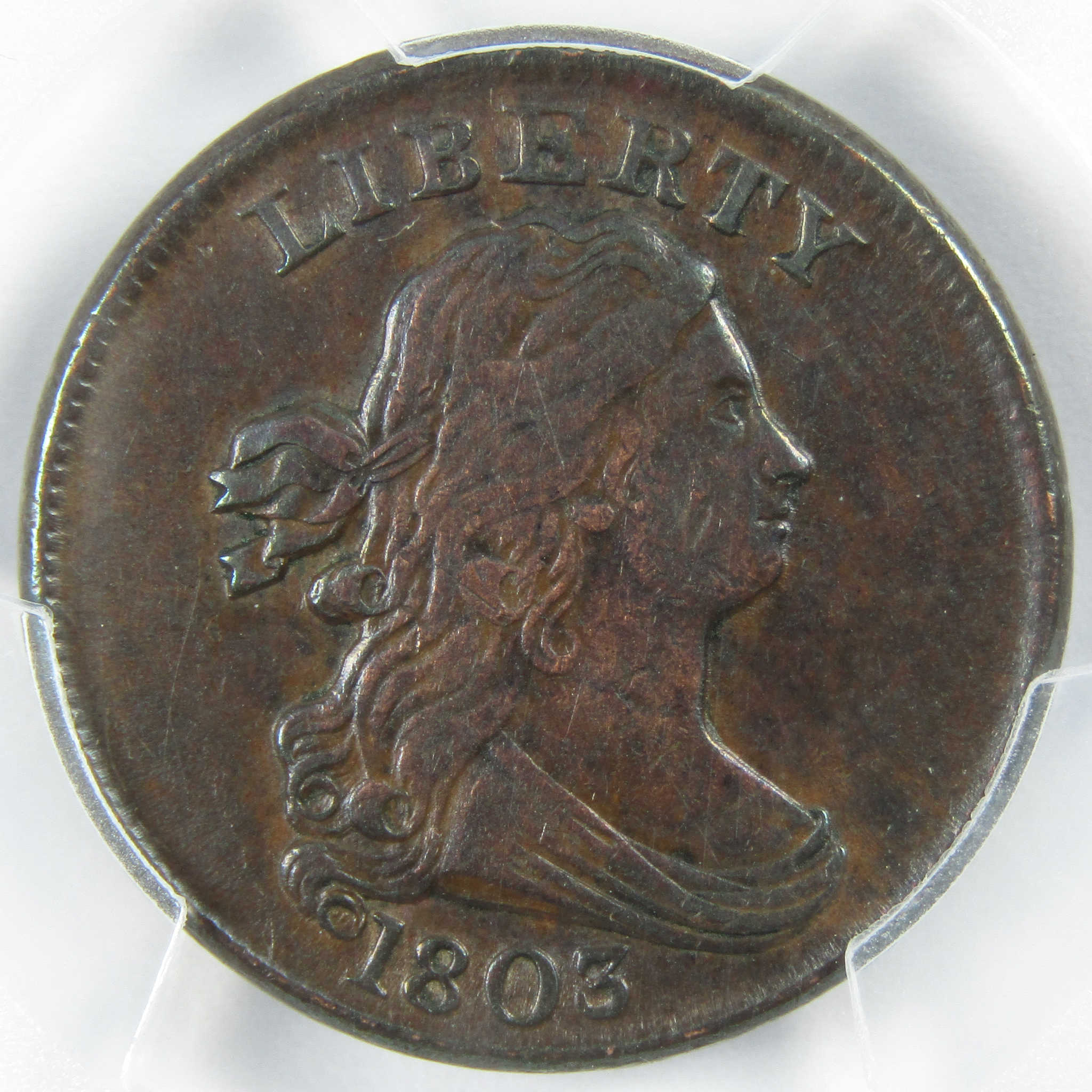 1803 Draped Bust Half Cent AU Details PCGS Copper 1/2c SKU:IPC6031