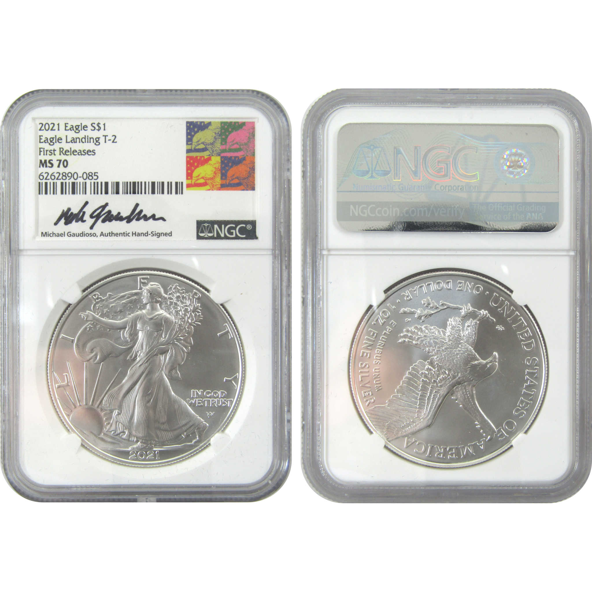 2021 Type 1 & 2 American Eagle Dollar 3 Piece Set MS 70 SKU:CPC9038