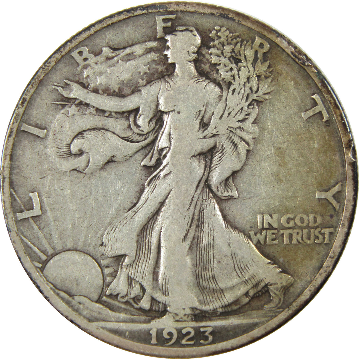 1923 S Liberty Walking Silver Half Dollar VF Very Fine Coin SKU:I28631