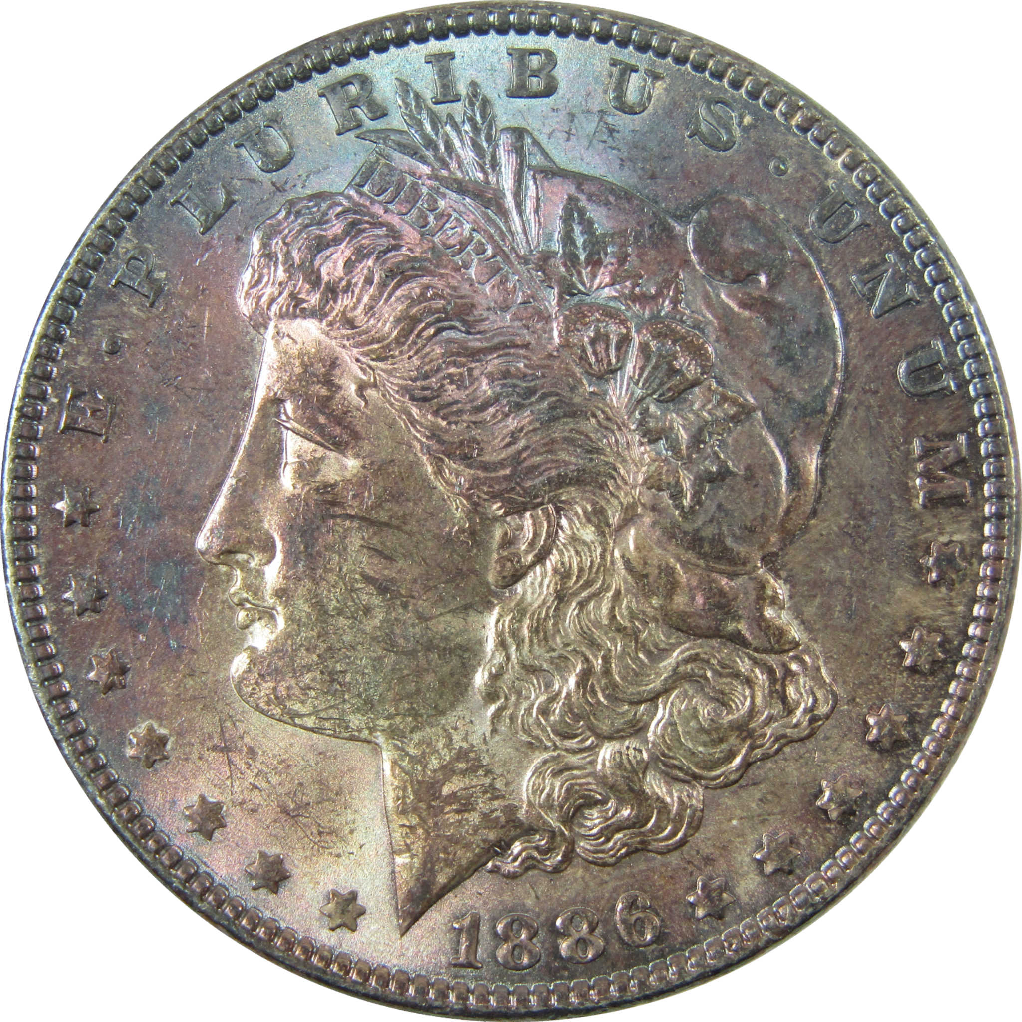 1886 Morgan Silver Dollar AU About Uncirculated Toned SKU:CP1628