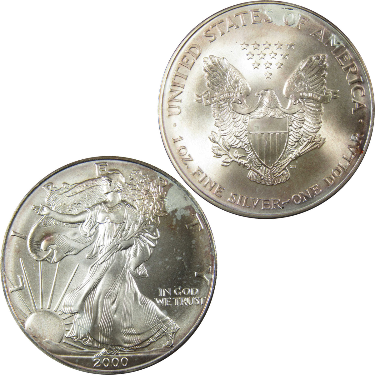 2000 American Silver Eagle Uncirculated Mint State $1 Coin SKU:CP1520