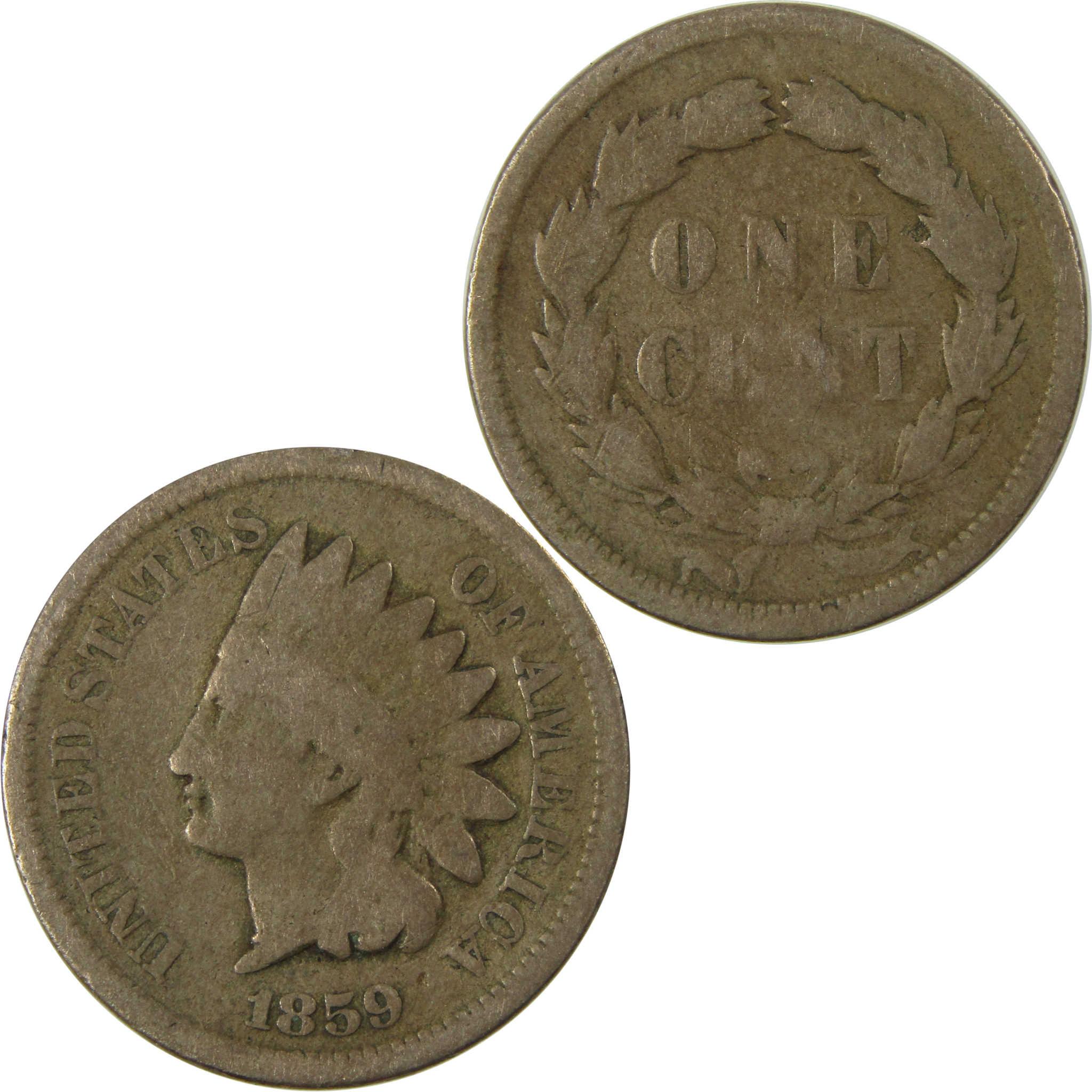 1859 Indian Head Cent G Good Penny 1c Coin SKU:CP1299