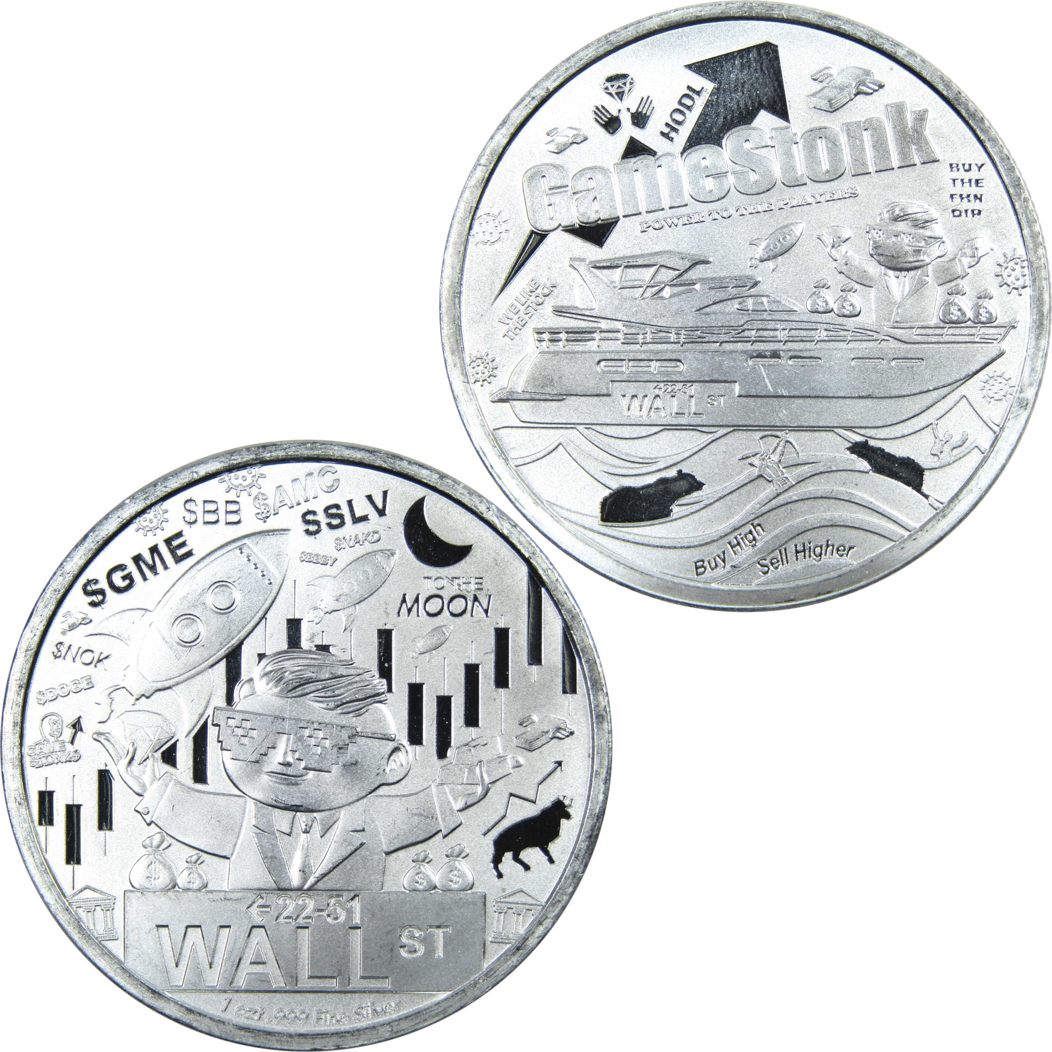 WallStreetBets GameStonk 1 oz .999 Silver Round SKU:CPC7843