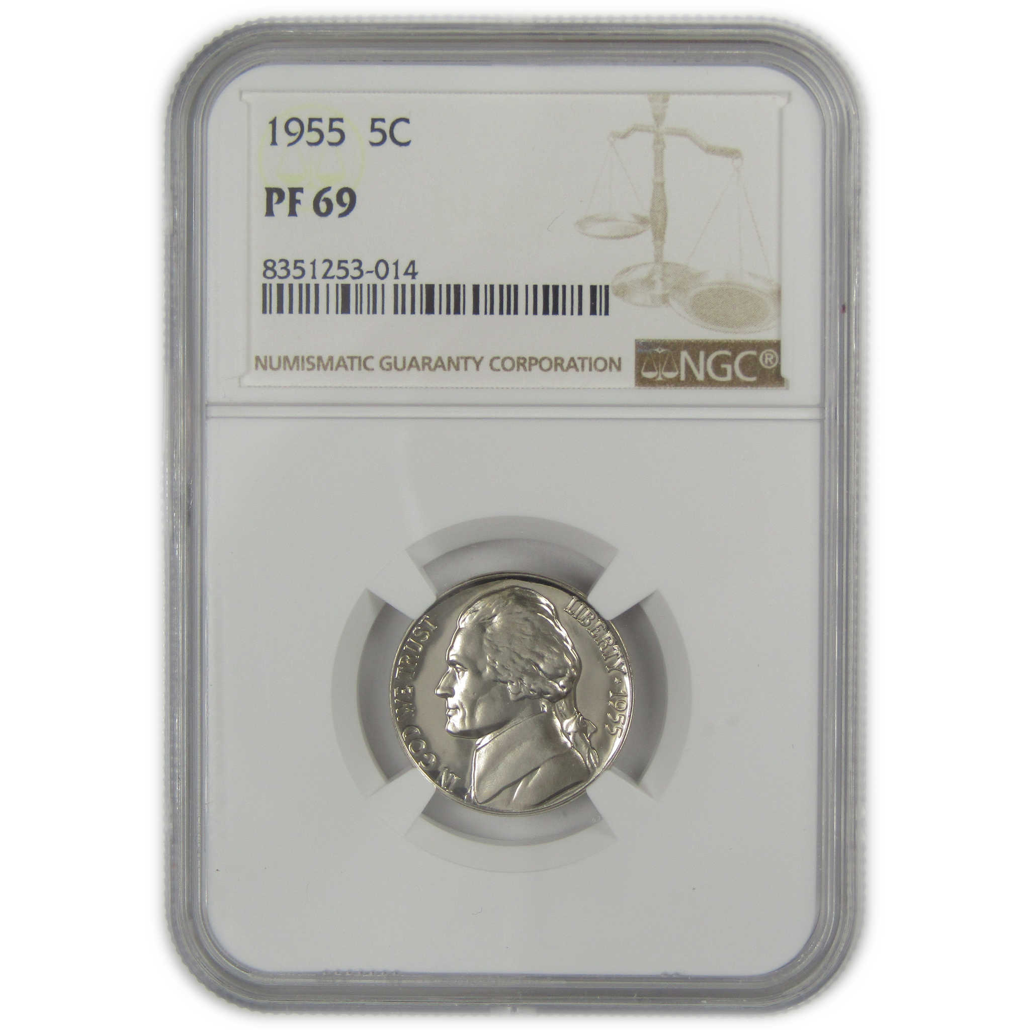 1955 Jefferson Nickel PF 69 NGC Proof 5c Coin SKU:I20636