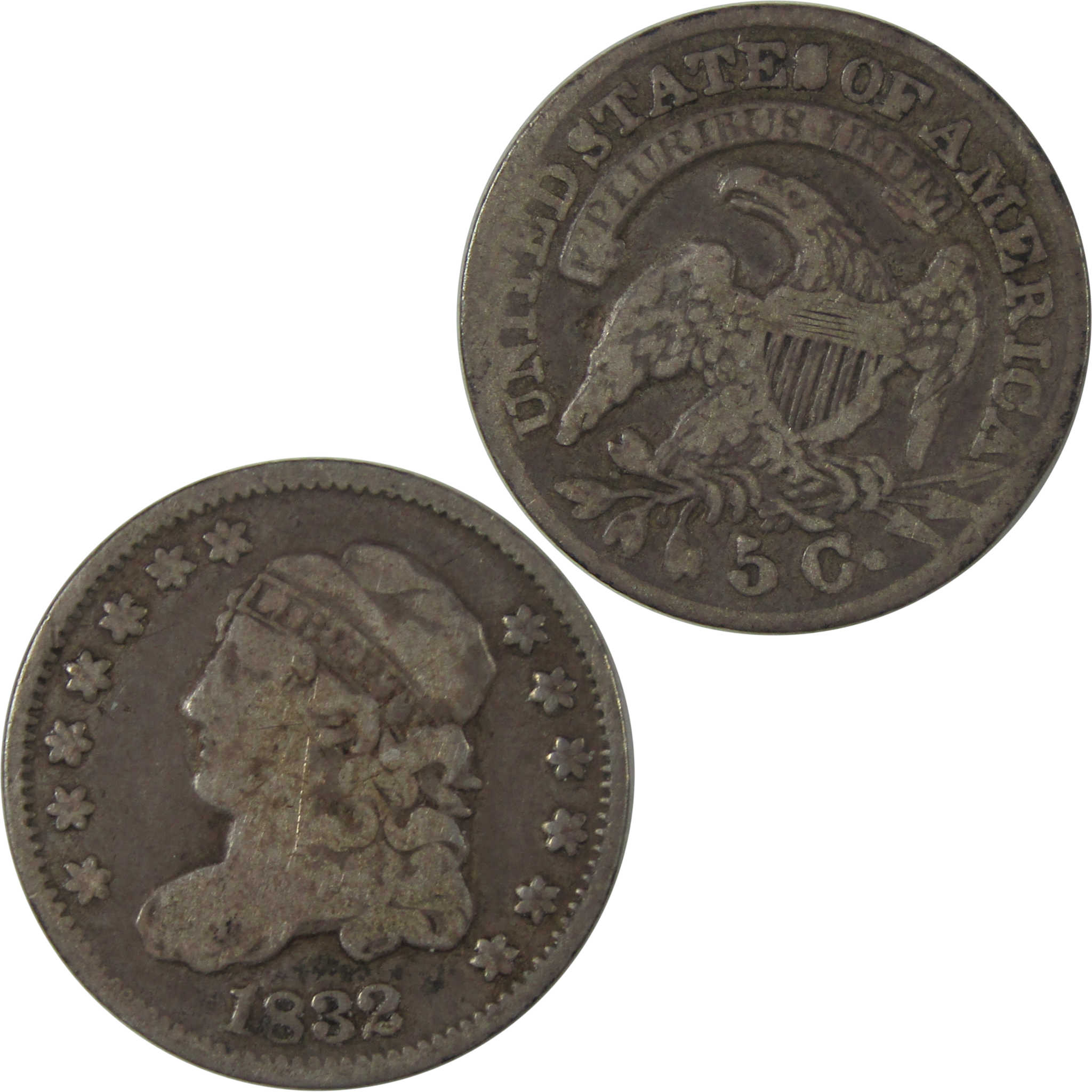 1832 Capped Bust Half Dime VG Very Good Silver 5c Coin SKU:I22699