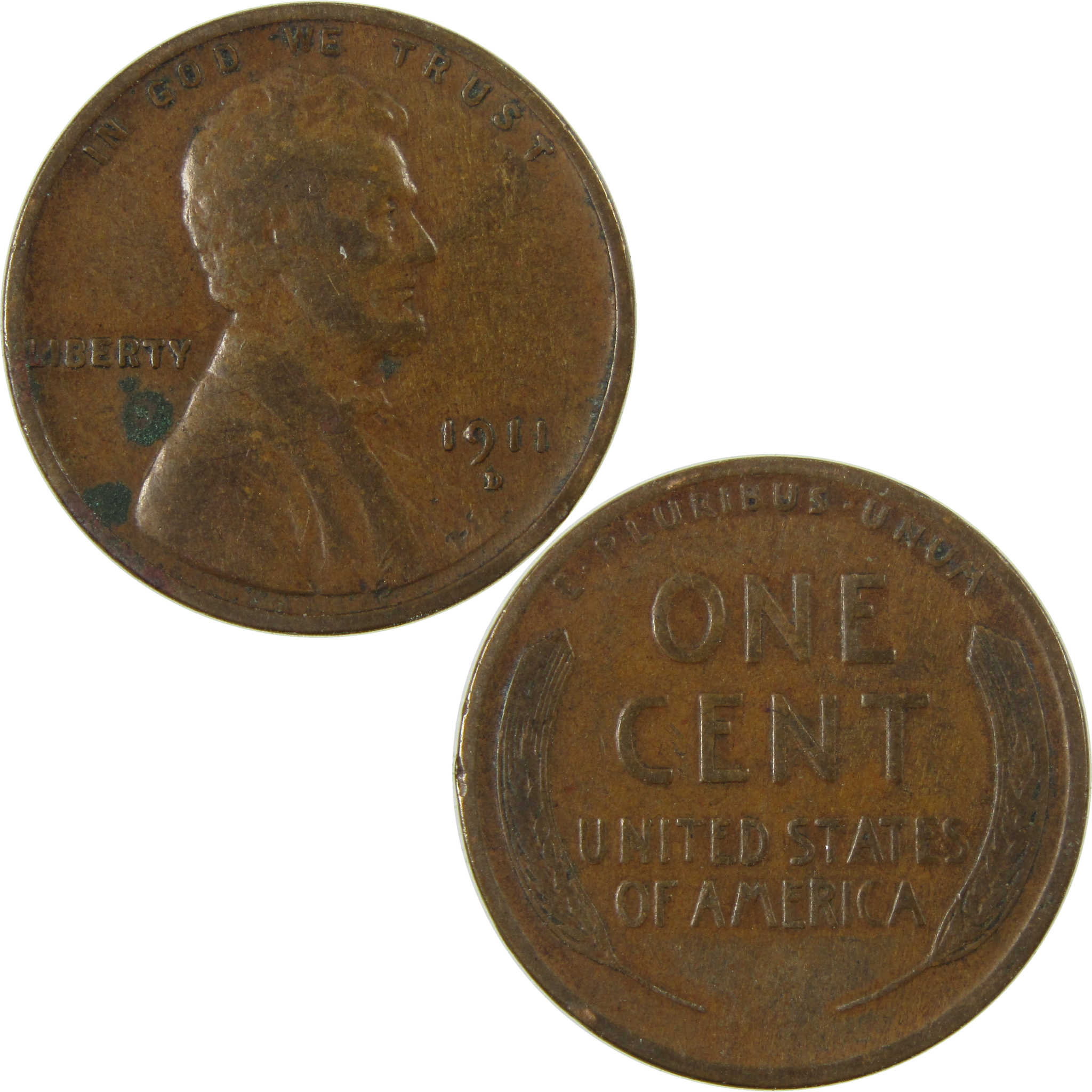 1911 D Lincoln Wheat Cent F Fine Details Penny 1c Coin SKU:I26864